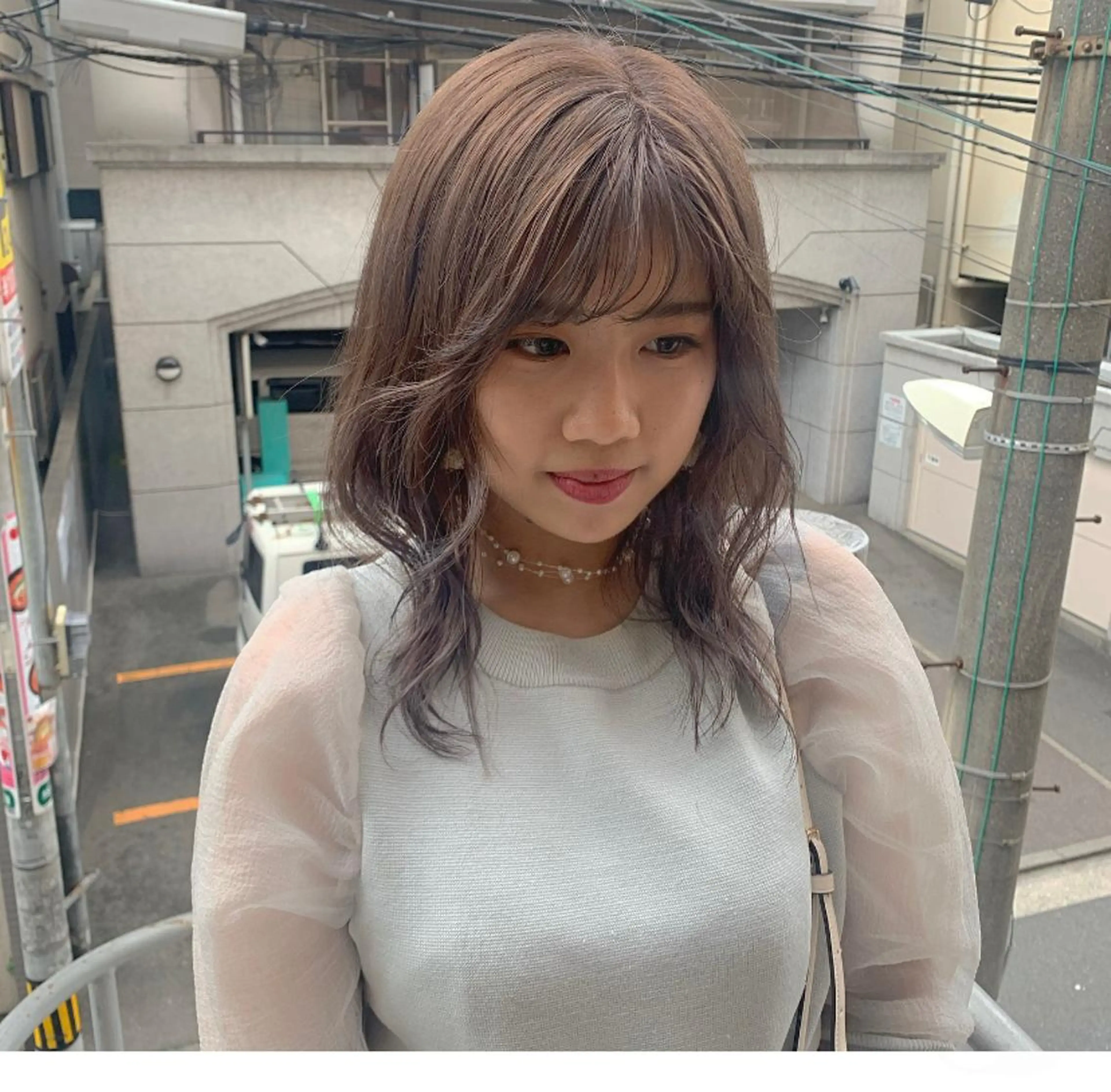 カラー ベージュカラー ラベンダーカラー ヘアカラー MARU レイヤー/パーマのヘアスタイル