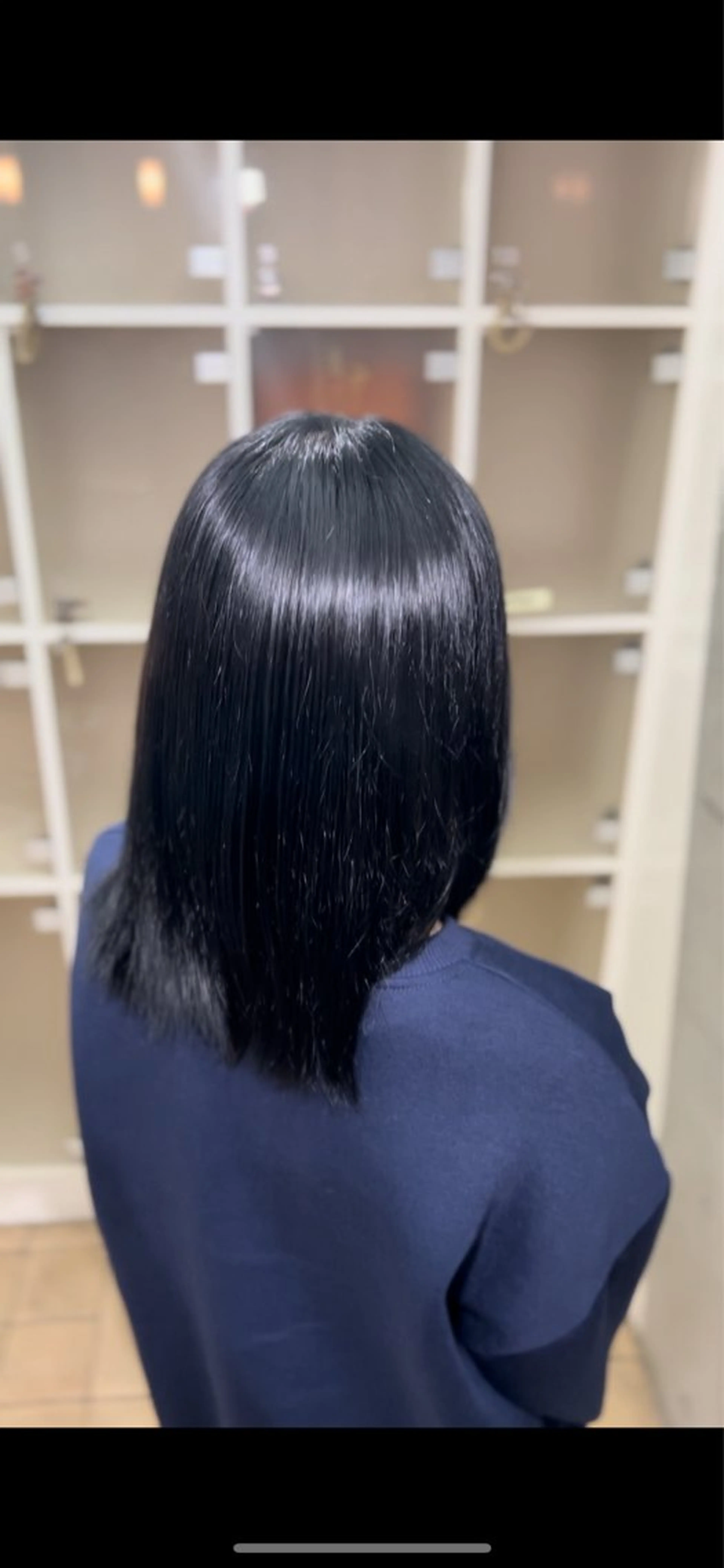カラー 黒髪 ブルーカラー ブルーブラック 梅田 ダブルカラー 大畑 蒼空のヘアスタイル