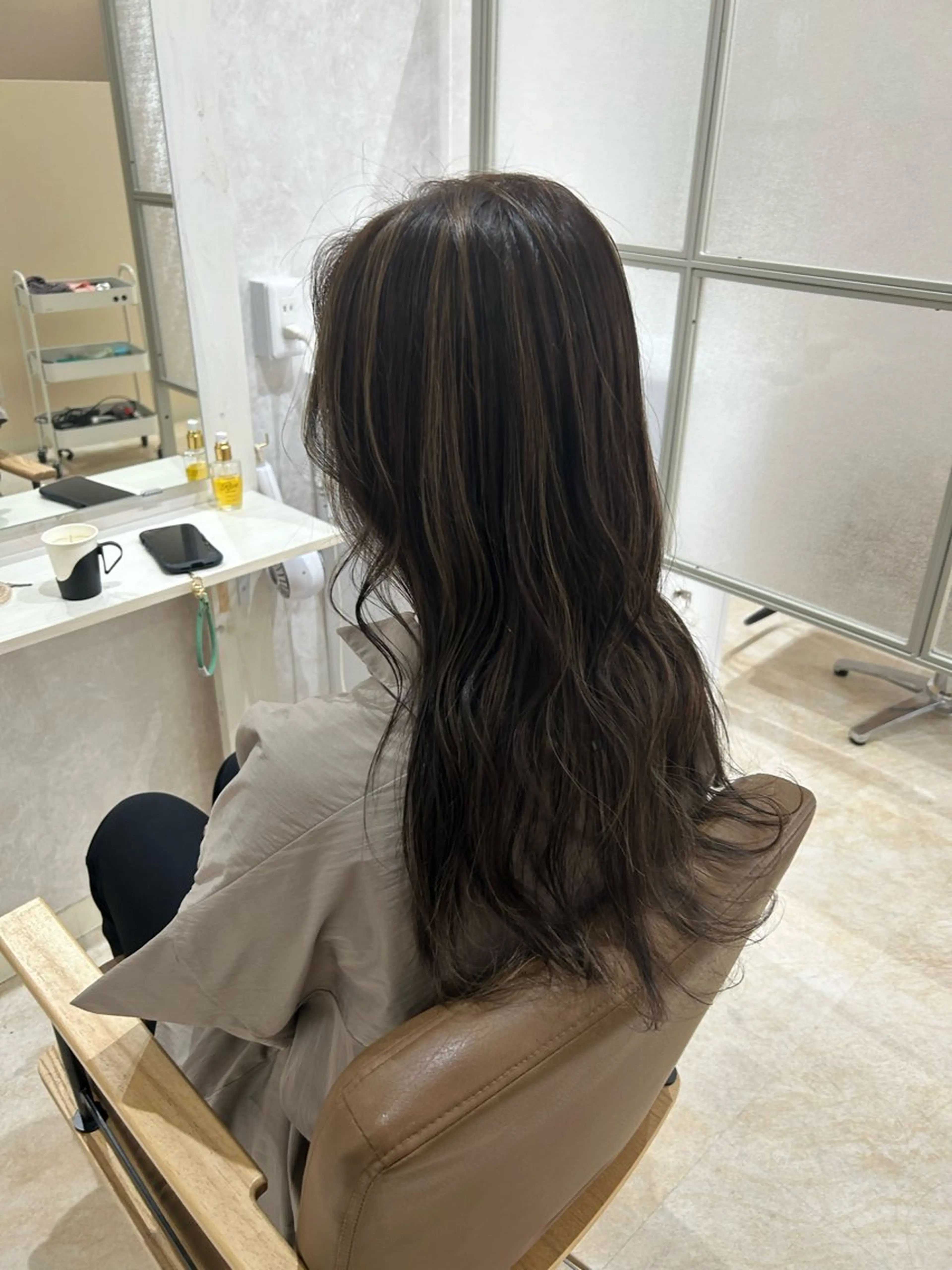 ロング カラー ヘアカラー トリートメント オリーブ・赤み消し 💚MAKOTO💚のヘアスタイル