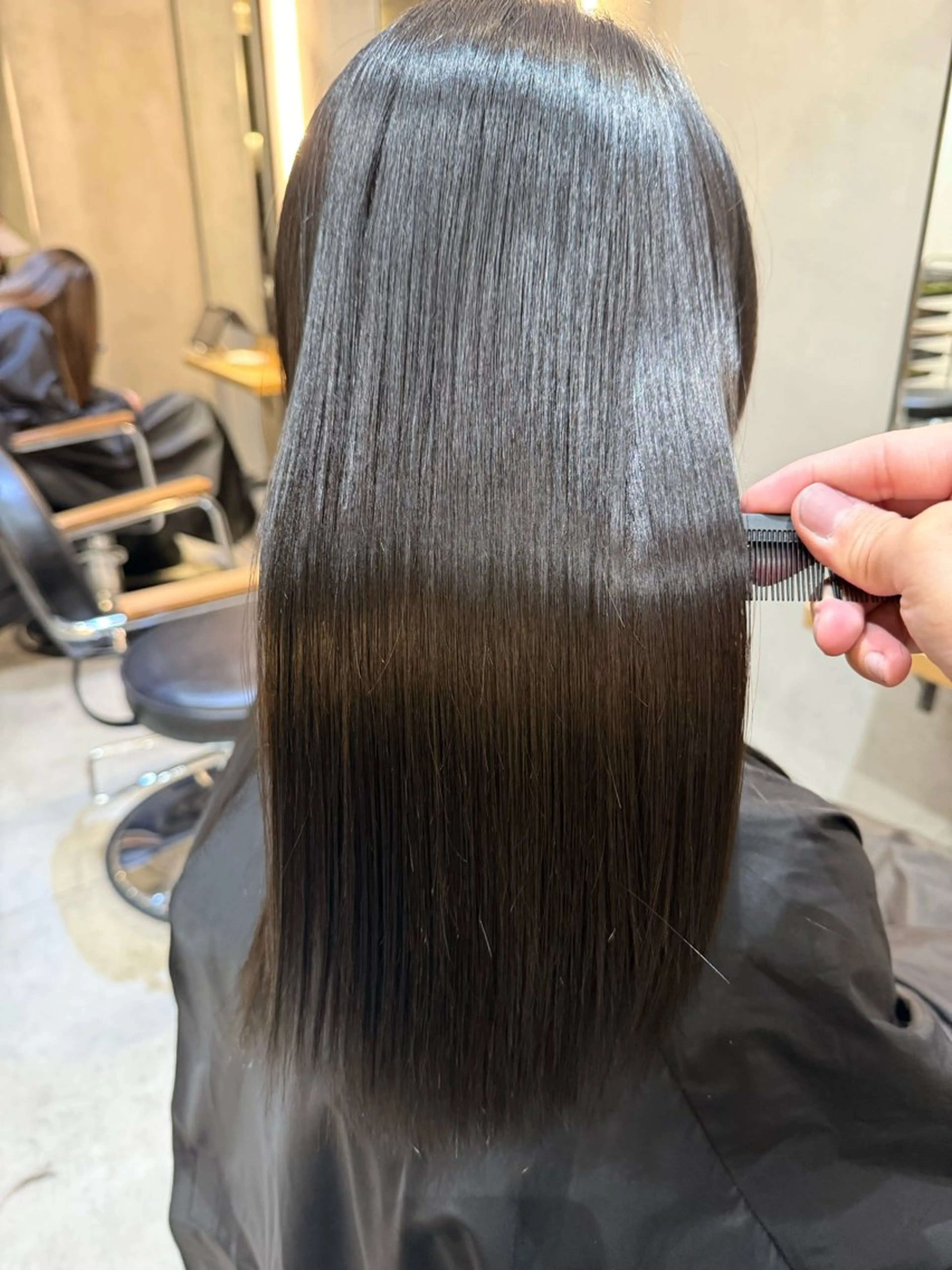 ロング カット 縮毛矯正 飯田 亘貴　小顔カット❣️のヘアスタイル