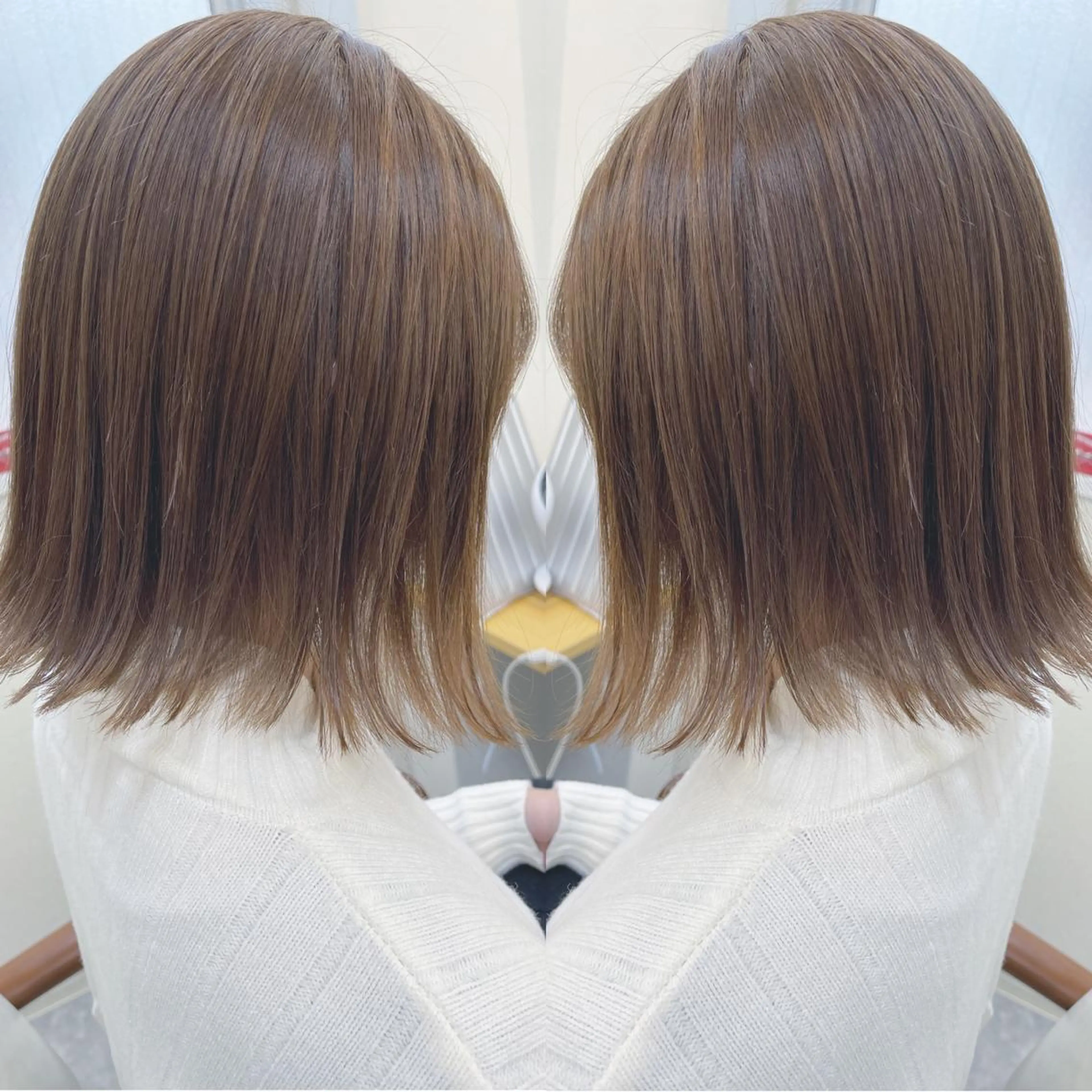 ショート ボブ 髪質改善 外ハネヘア カット ヘアカラー 縮毛矯正 トリートメント H所属・H (エイチ) 烏丸御池店のヘアスタイル