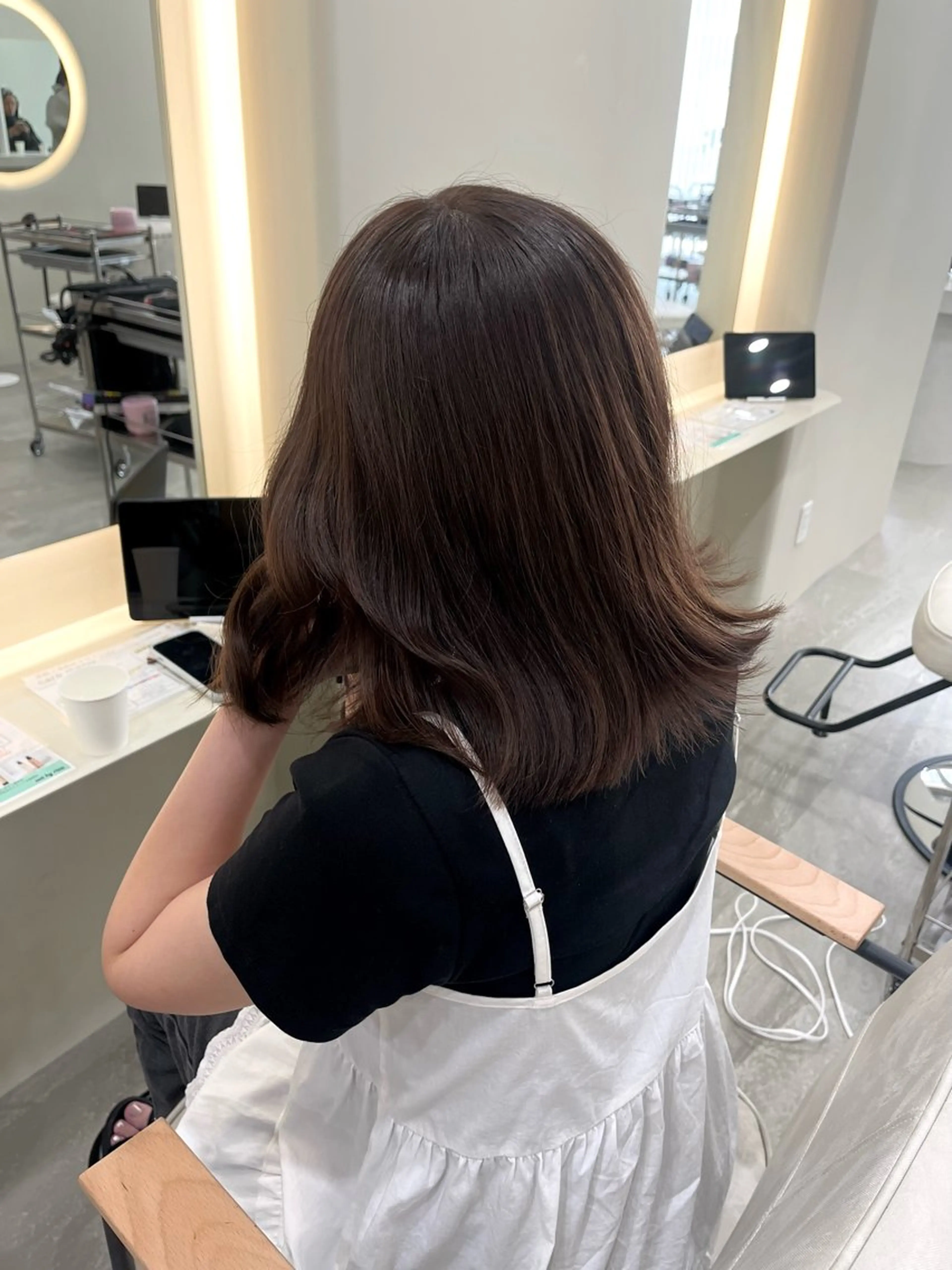 ミディアム カラー ヘアカラー トリートメント uni/haruhi ☀️透明感カラーのヘアスタイル