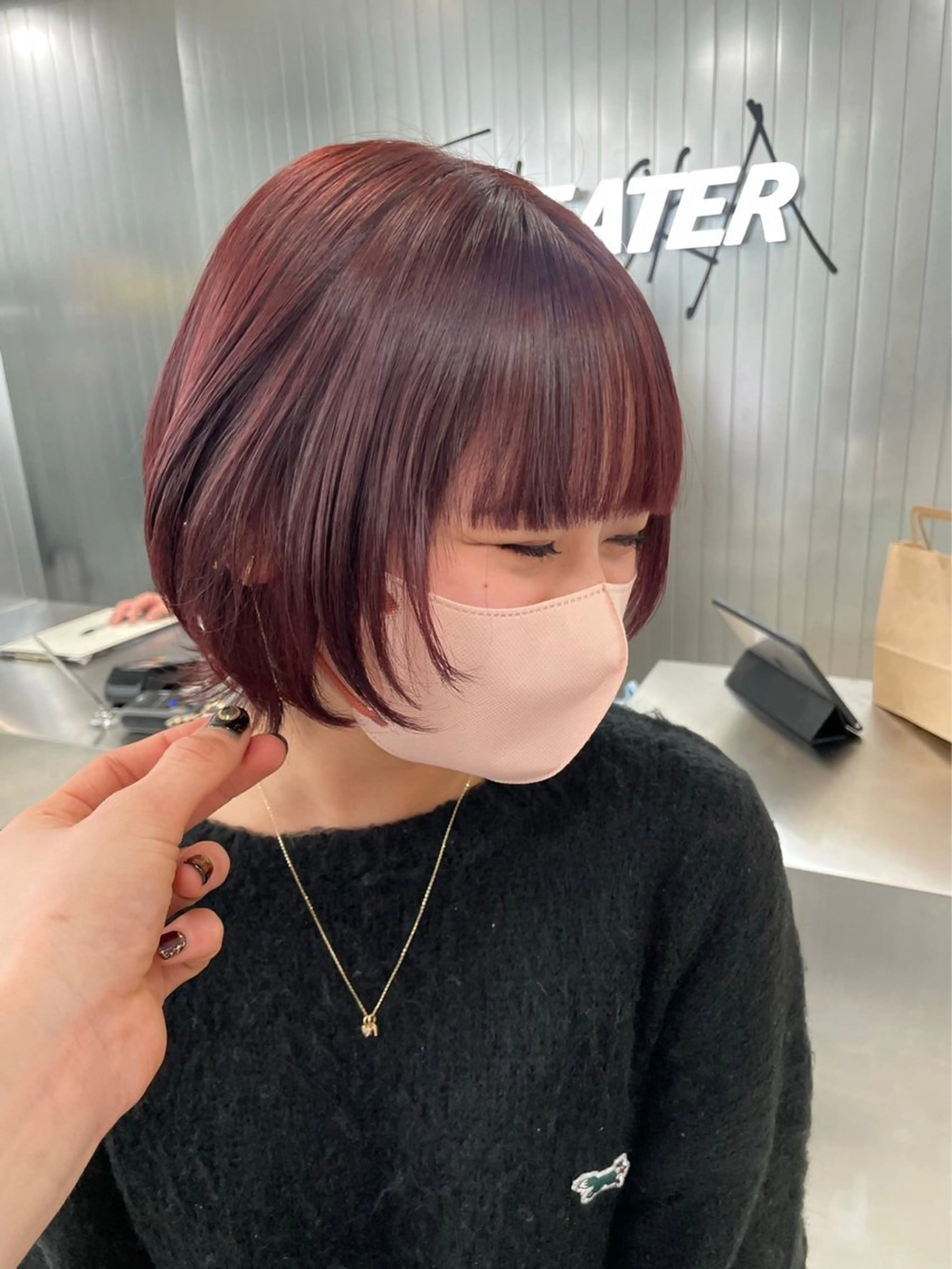 カラー ヘアカラー トリートメント 🍒ワイン系 ウルフカット🍒拓未のヘアスタイル