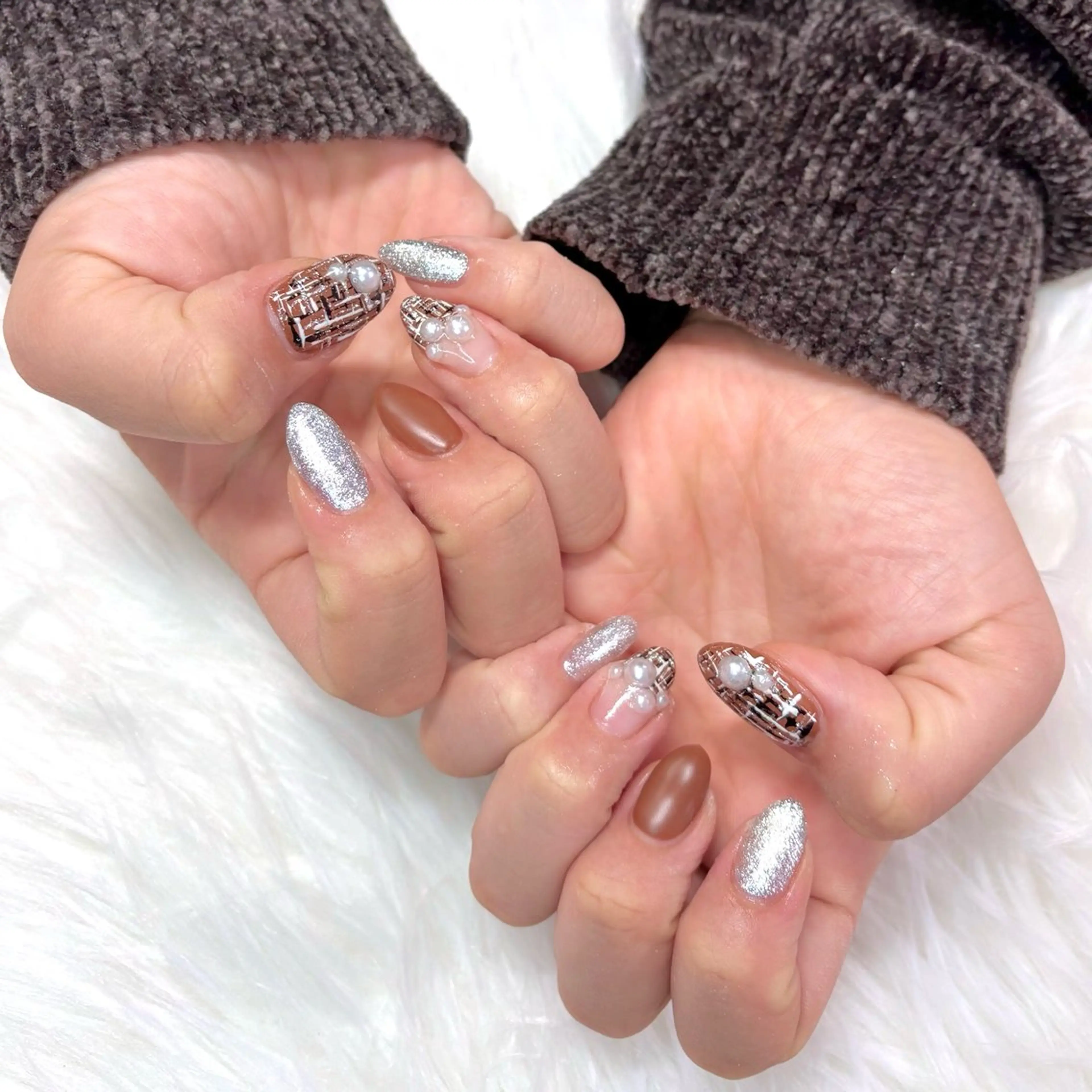 ネイル ツイードネイル ハンドネイル Noix nailのネイルデザイン