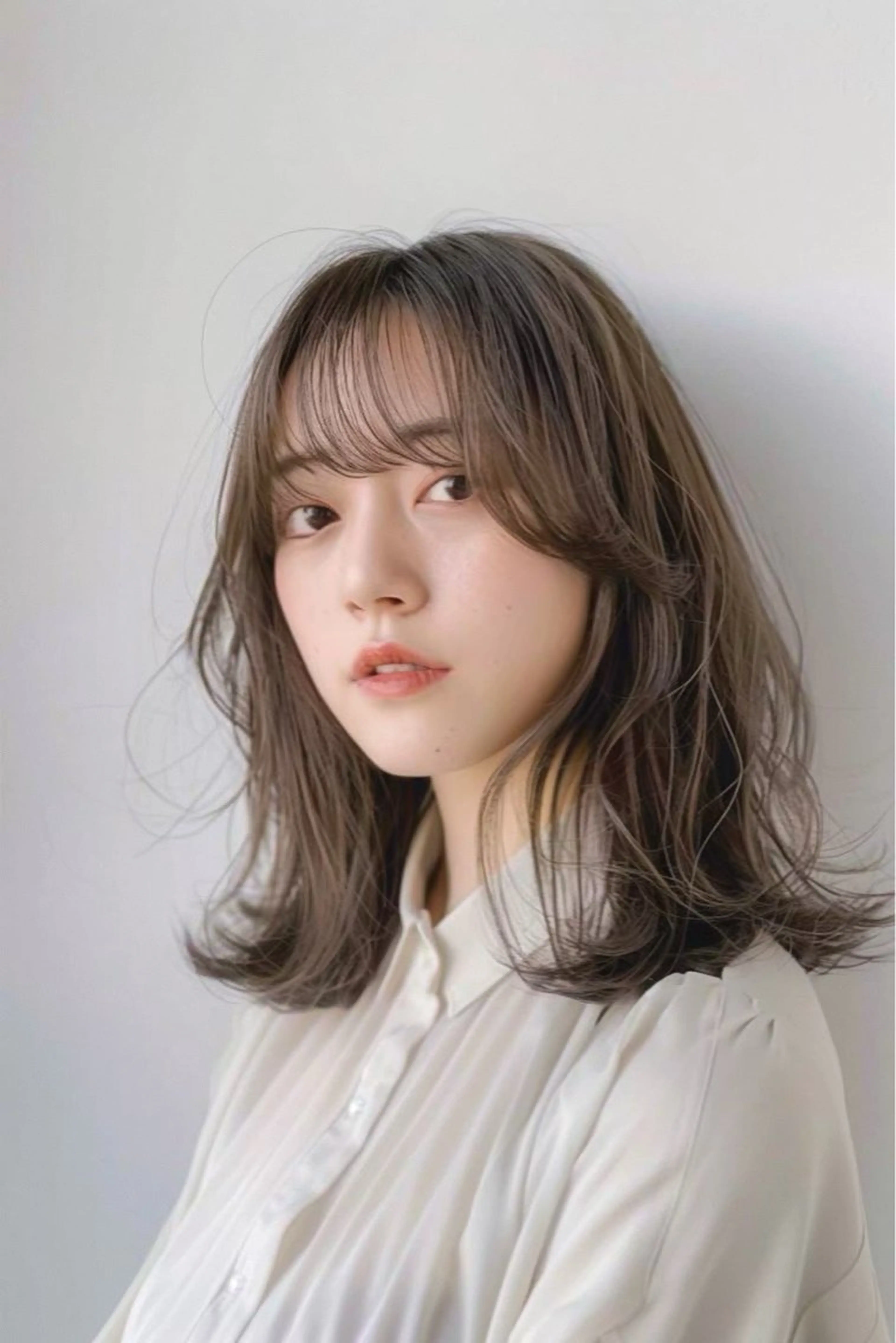 ミディアム カラー カット ヘアカラー トリートメント 最新ケアカラー 髪質改善/YUTOのヘアスタイル