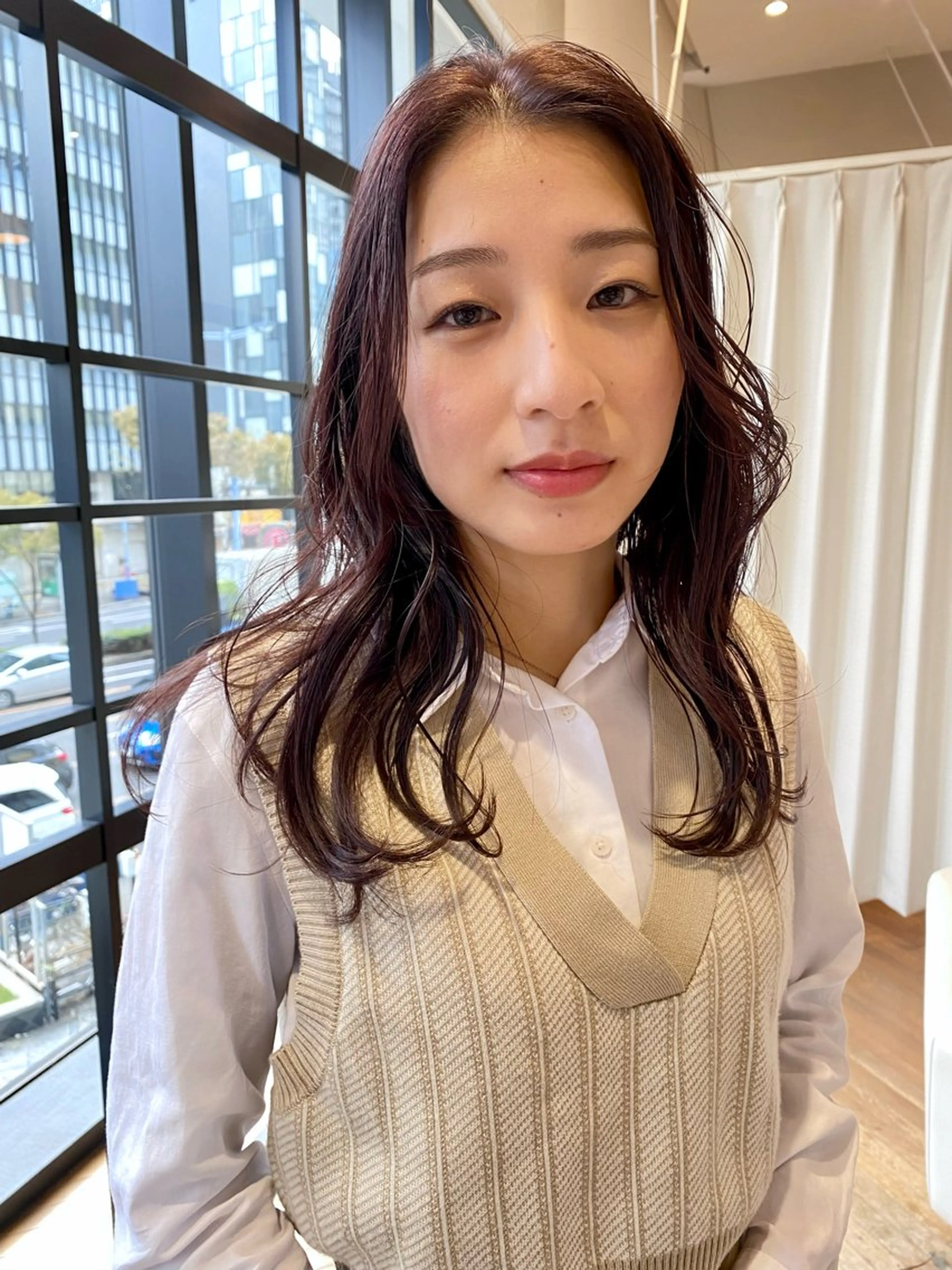 ロング カラー ブリーチ ラベンダーカラー ブリーチなしカラー 増井 彩乃のヘアスタイル