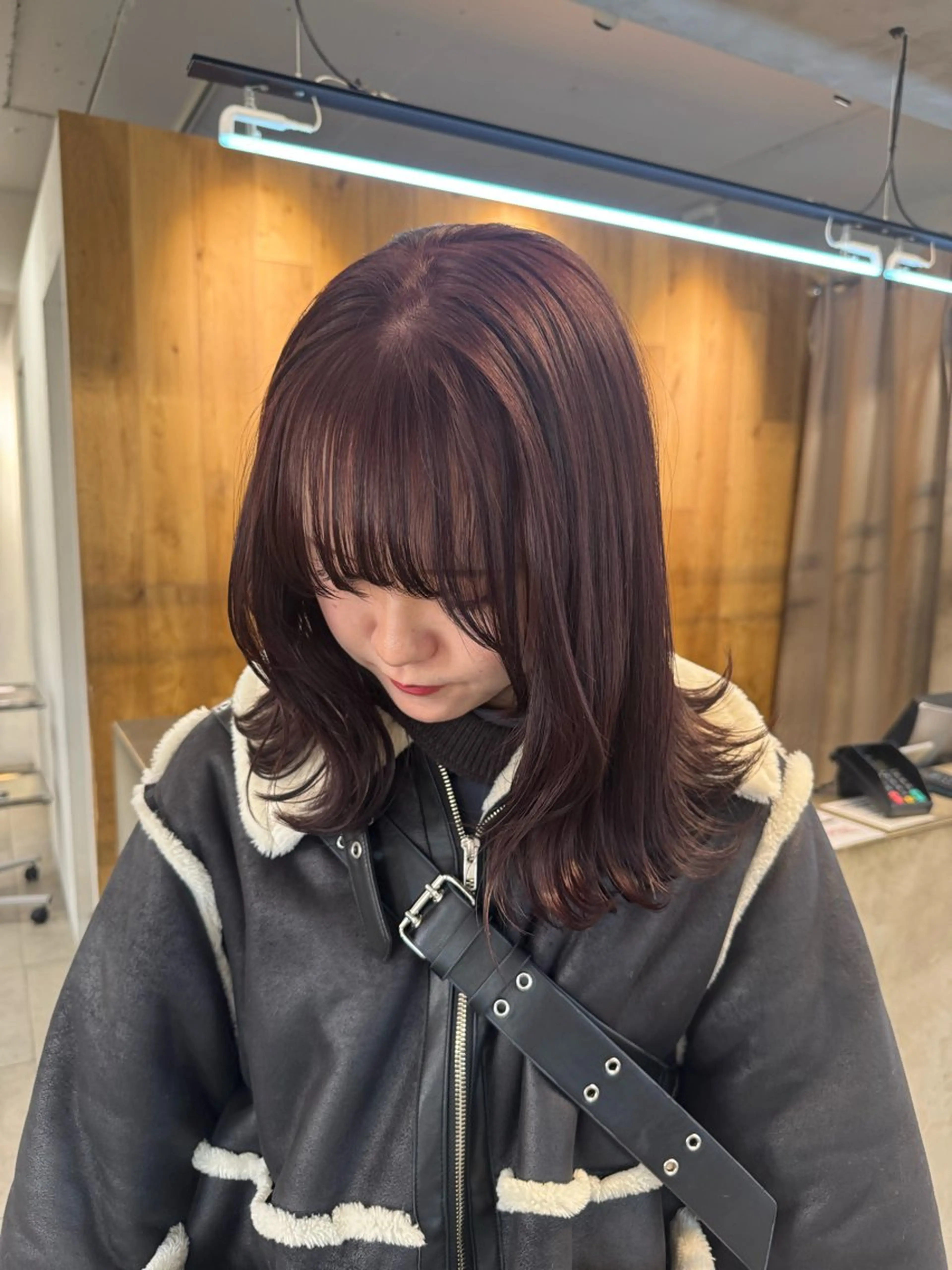 セミロング カラー ブリーチ ラベンダーカラー ラベンダーピンク ブリーチなしカラー ピンクカラー Lomalia 🤍🫧/makoのヘアスタイル