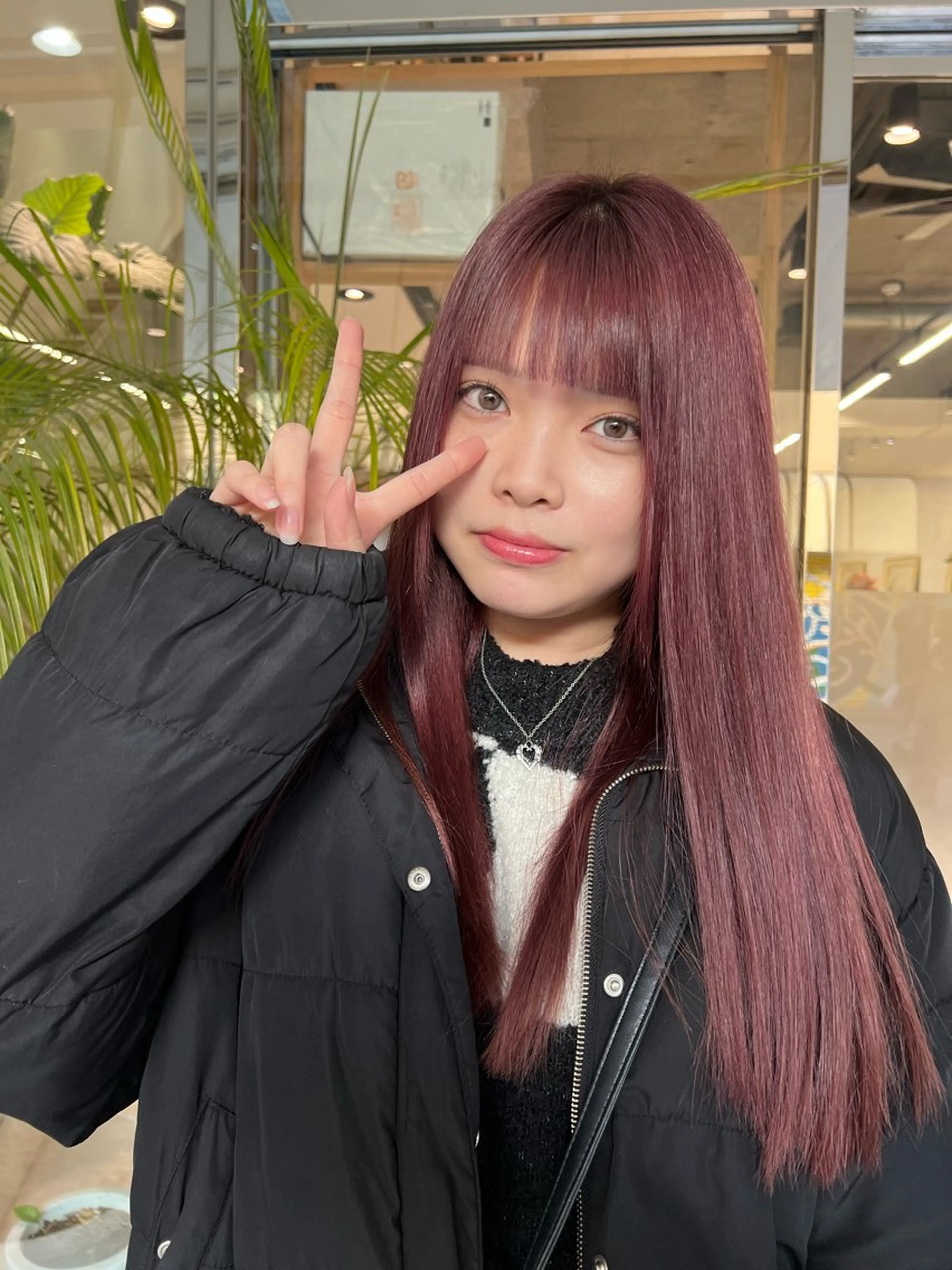 ロング カラー ヘアカラー トリートメント ダブルカラーブリーチ 髪質改善　縮毛矯正のヘアスタイル