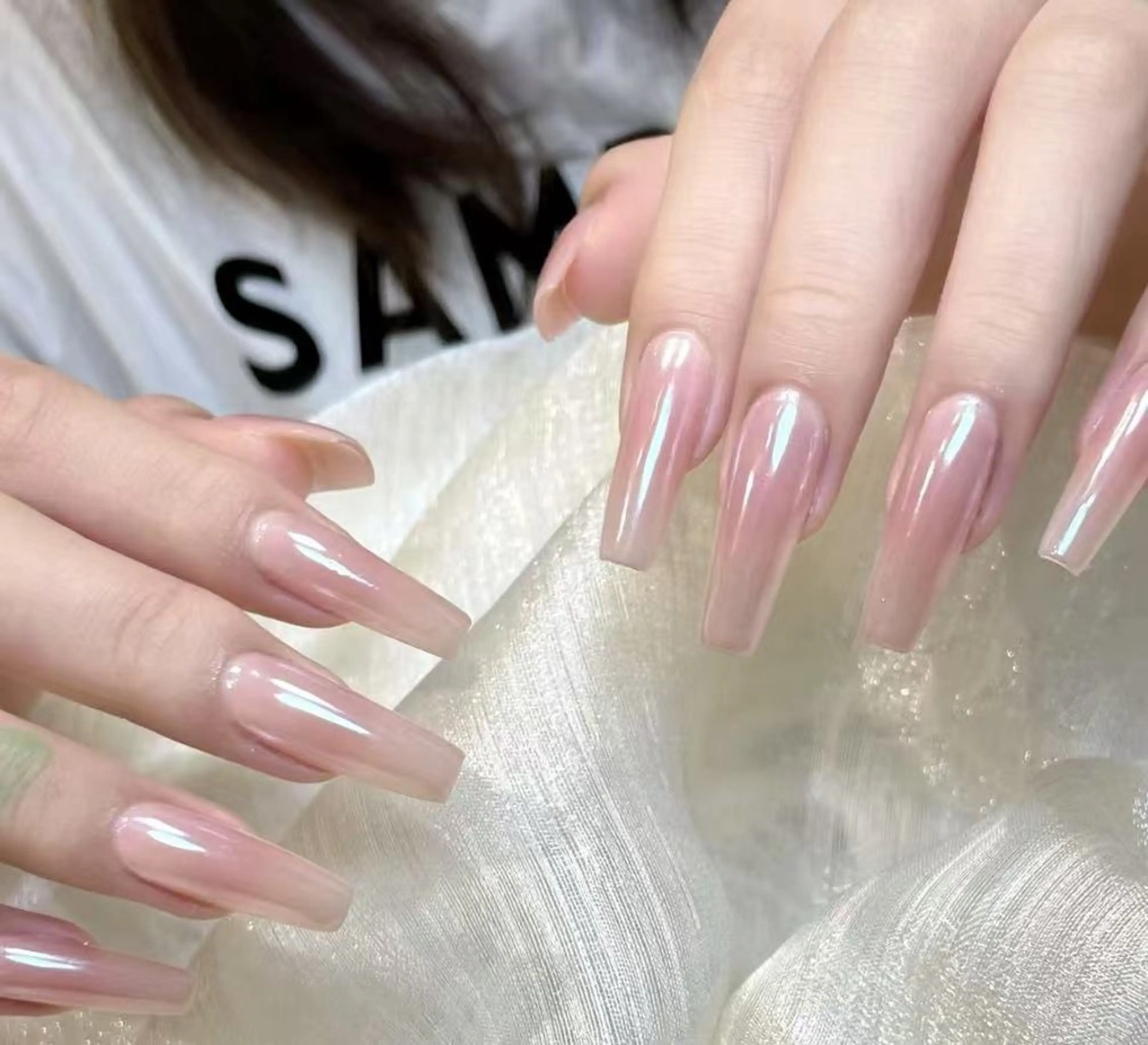 ⋆˙♡✨チップ➕シェル長さ出し【マグネット/フレンチ/オローラ/カラグラ】🌟ソフトオフ無料の写真