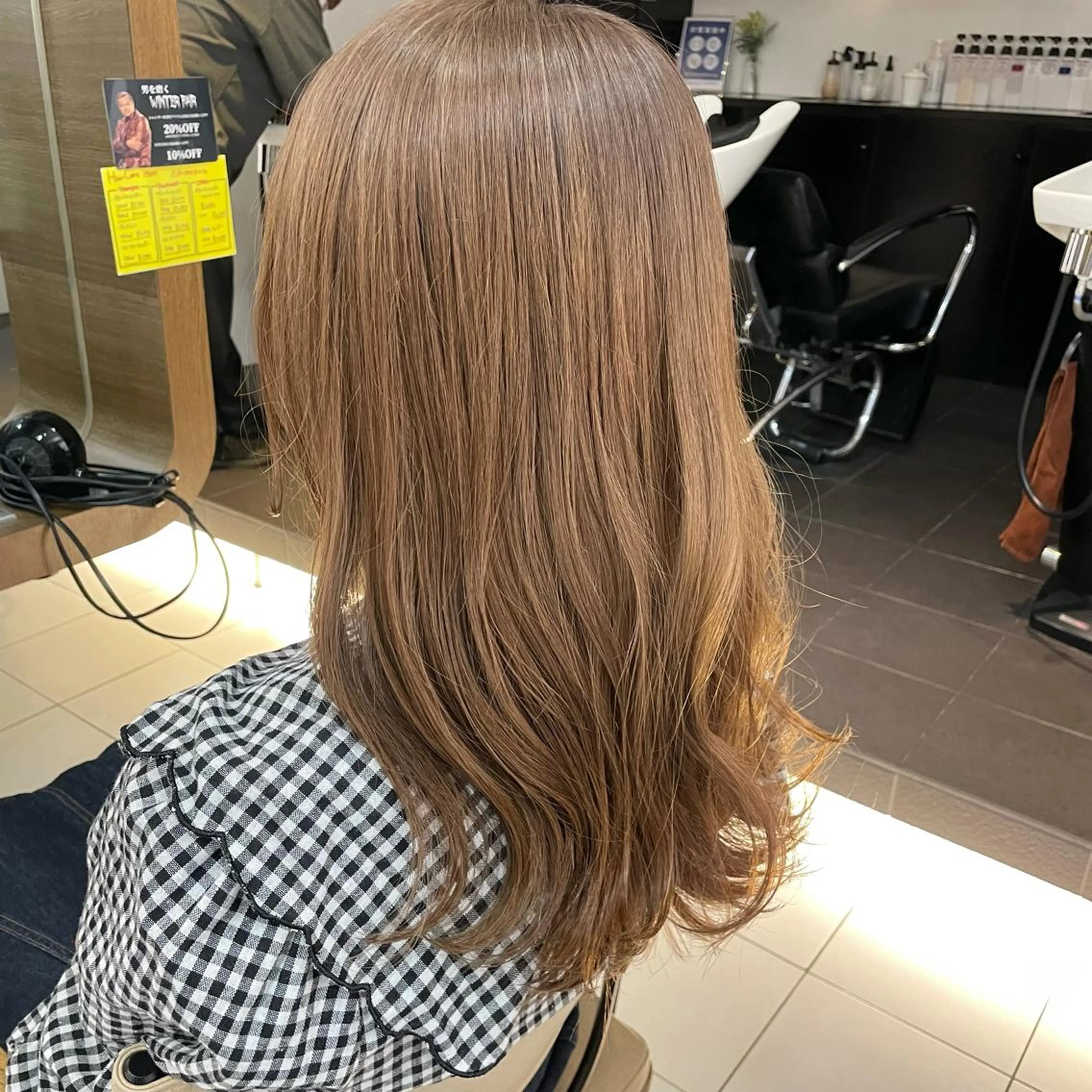 セミロング カラー ベージュカラー ブリーチ 透明感カラー/ 寺田千雅子のヘアスタイル