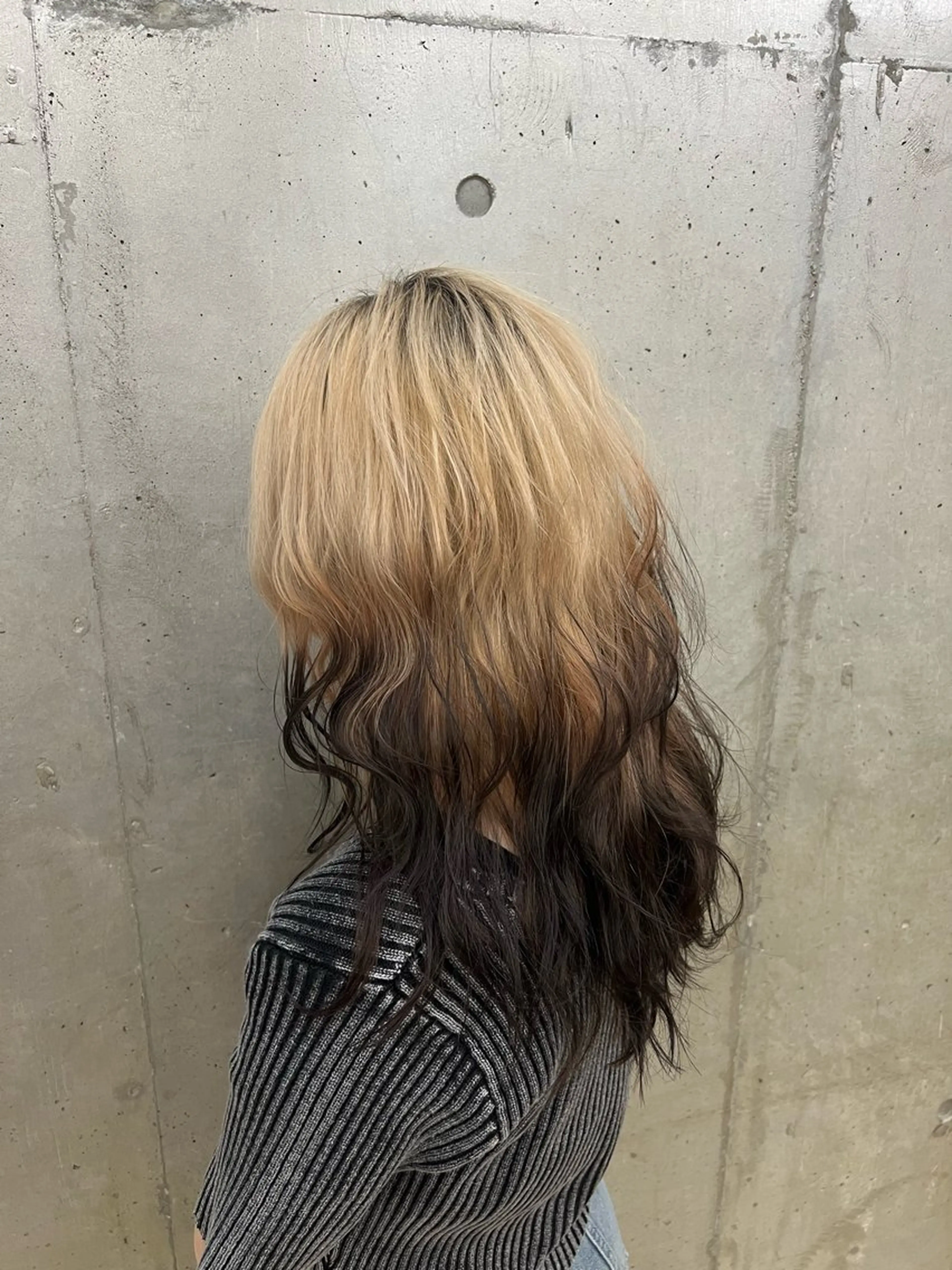 ロング カラー パーマ デザインカラー ヘアカラー ヘアーメイクウィル野田阪神店所属・Yuu/髪質改善 デザインカラーのヘアスタイル