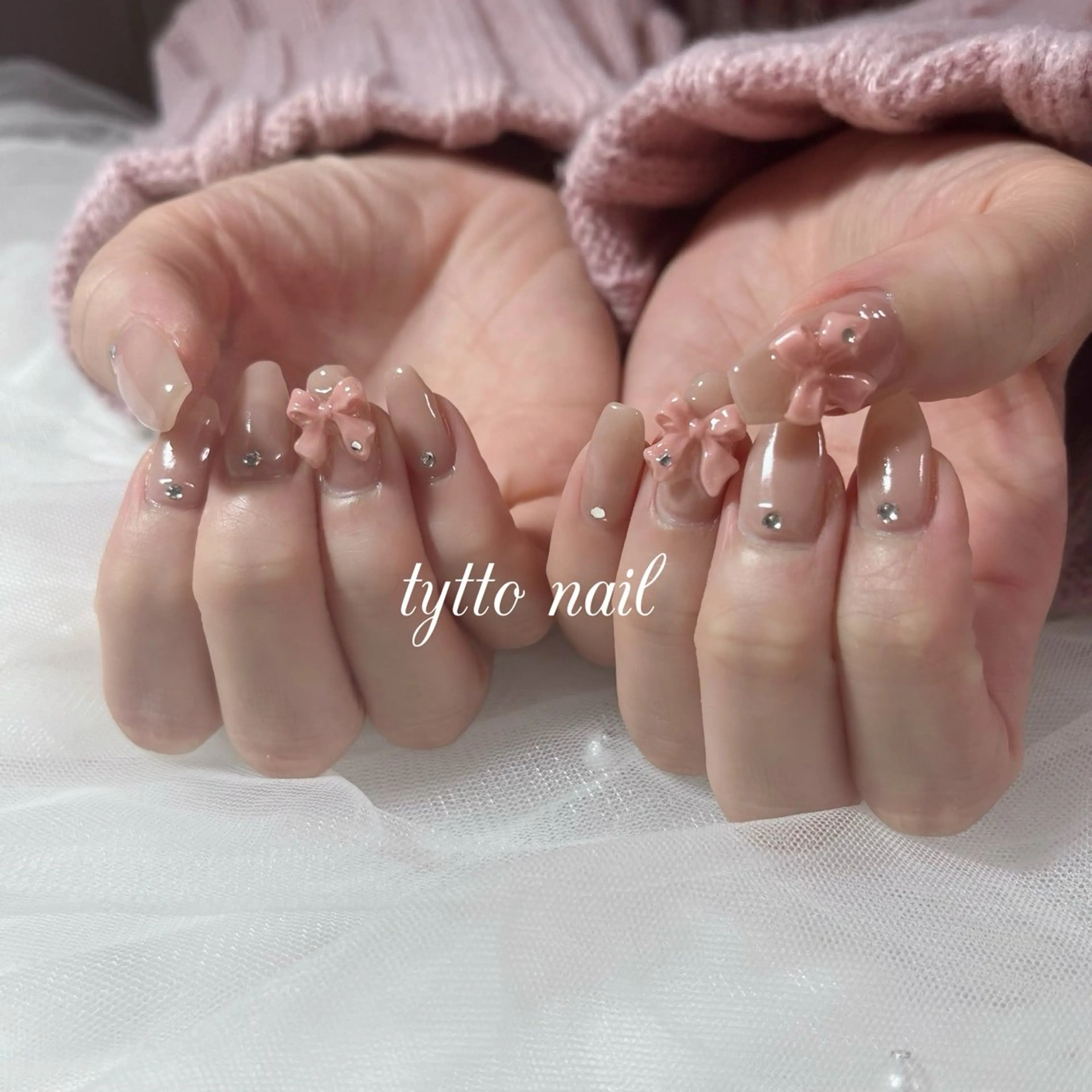 ネイル チークネイル ガーリー キラキラネイル ラメ(グリッター) オフィスネイル tytto nail ❤︎‪‪eri‪‪のネイルデザイン