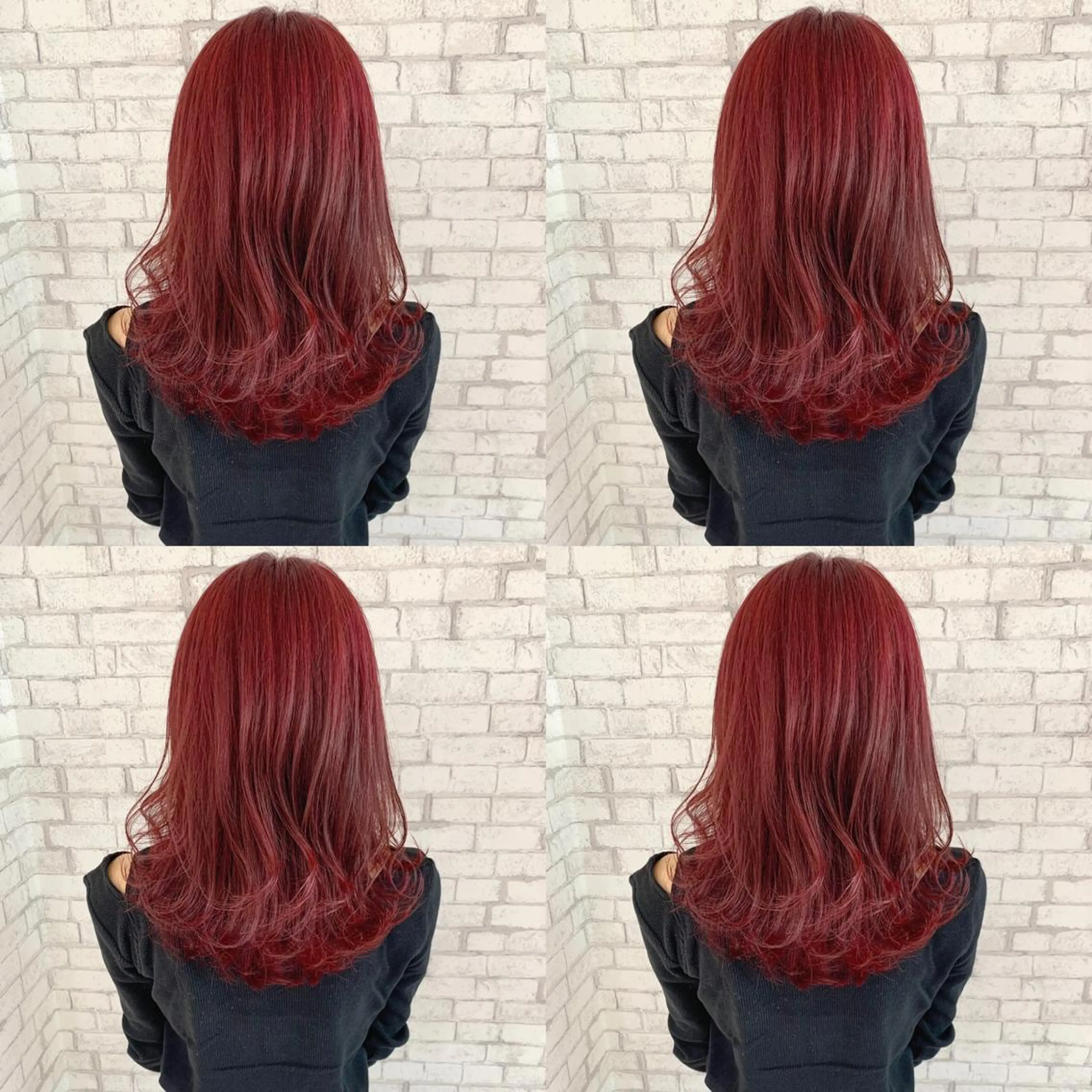 ミディアム カラー ブリーチ カシス 透明感カラー ピンクカラー 学生 ダメージレスカラー /透明感カラー 上長のヘアスタイル