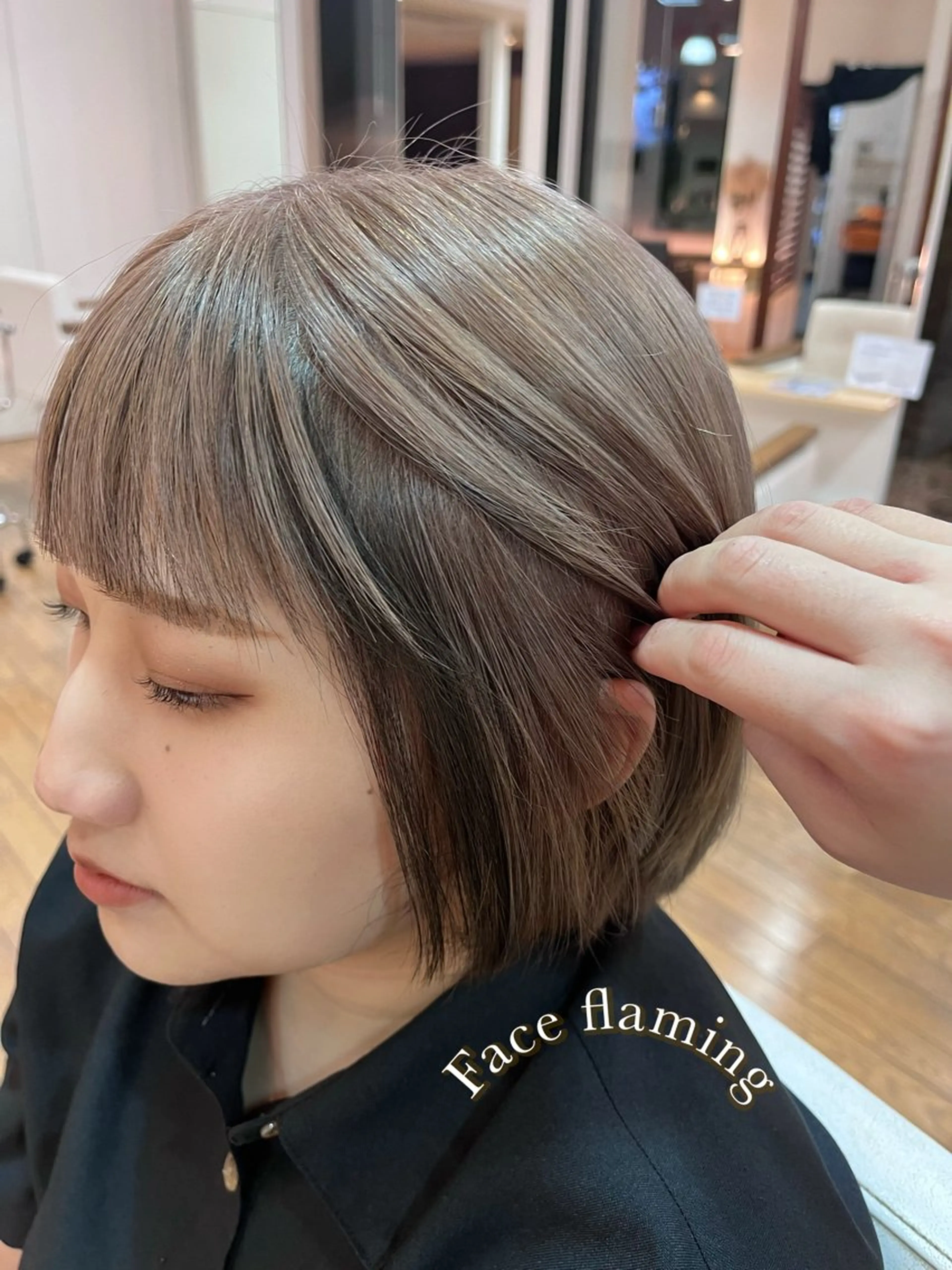 ショート ミストバング ヘアカラー Rina.💎🫧 小松里奈のヘアスタイル