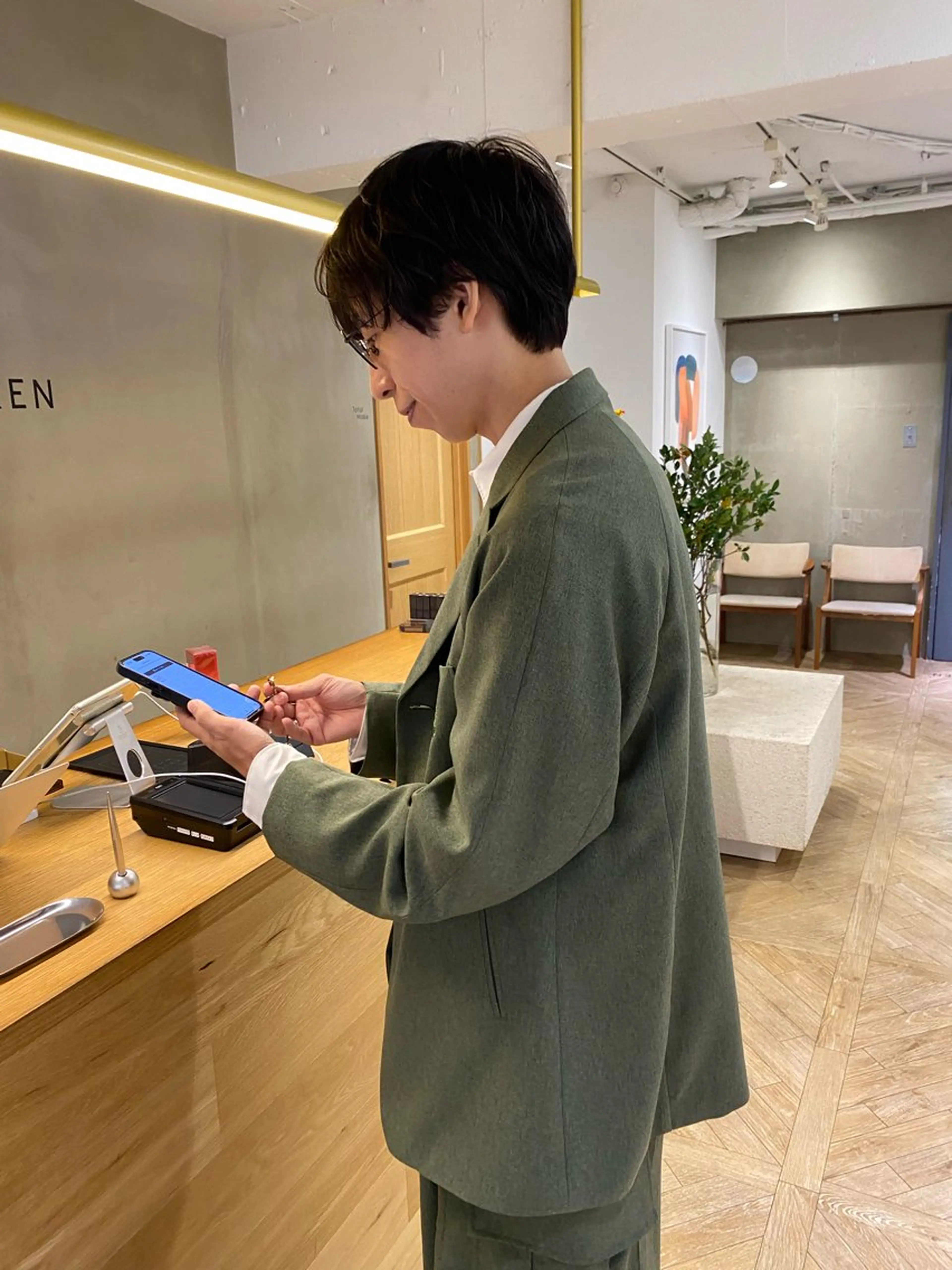 メンズ センターパート 田形清流のヘアスタイル