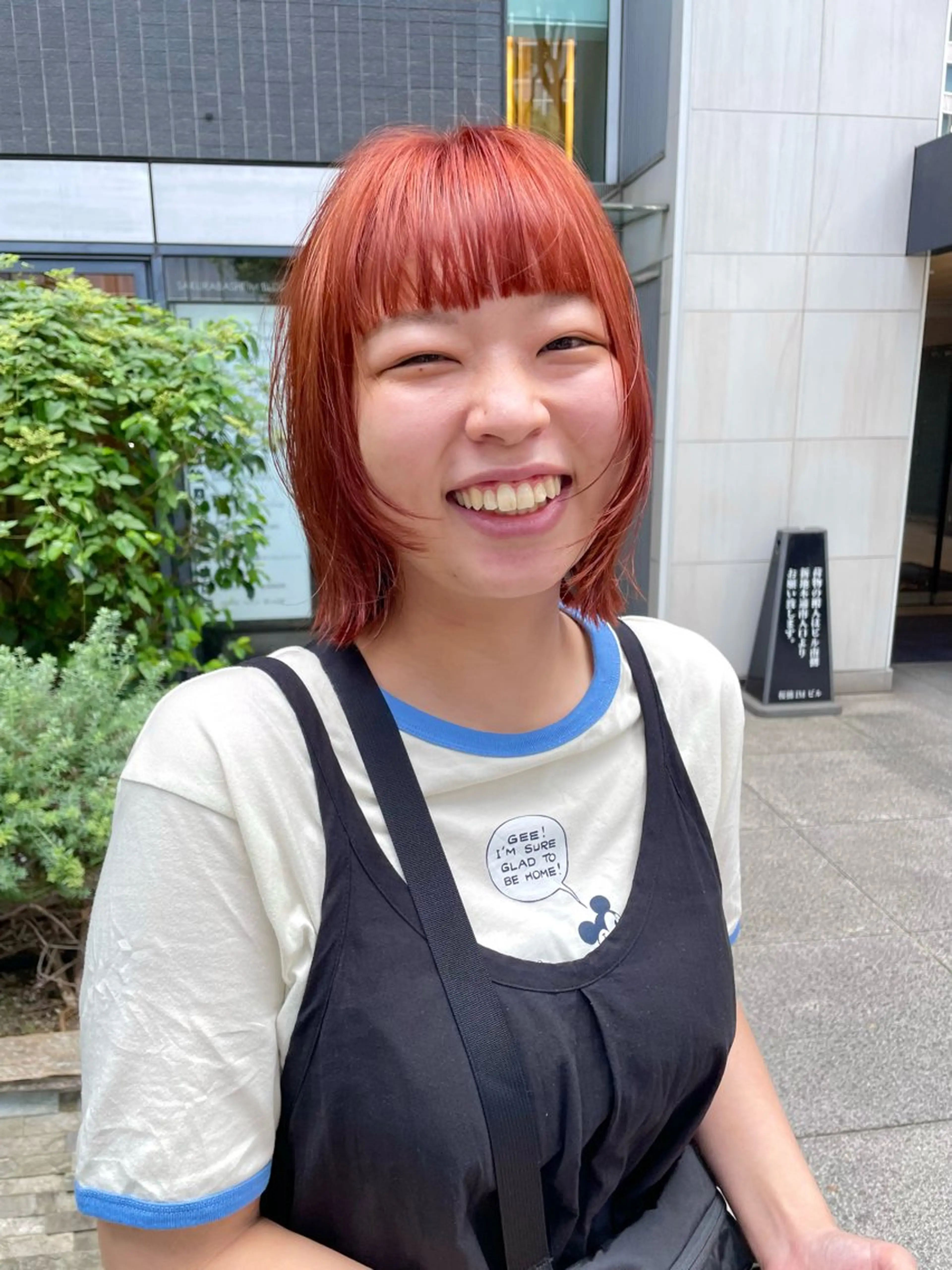ミディアム カラー パーマ ヘアアレンジ メンズ キッズ ネイル マツエク・マツパ アイブロウ オレンジ ピンクカラー カラーマツエク オレンジ ピンク カット ヘアカラー トリートメント tatsumi/ボブ ウルフ/レイヤーのヘアスタイル