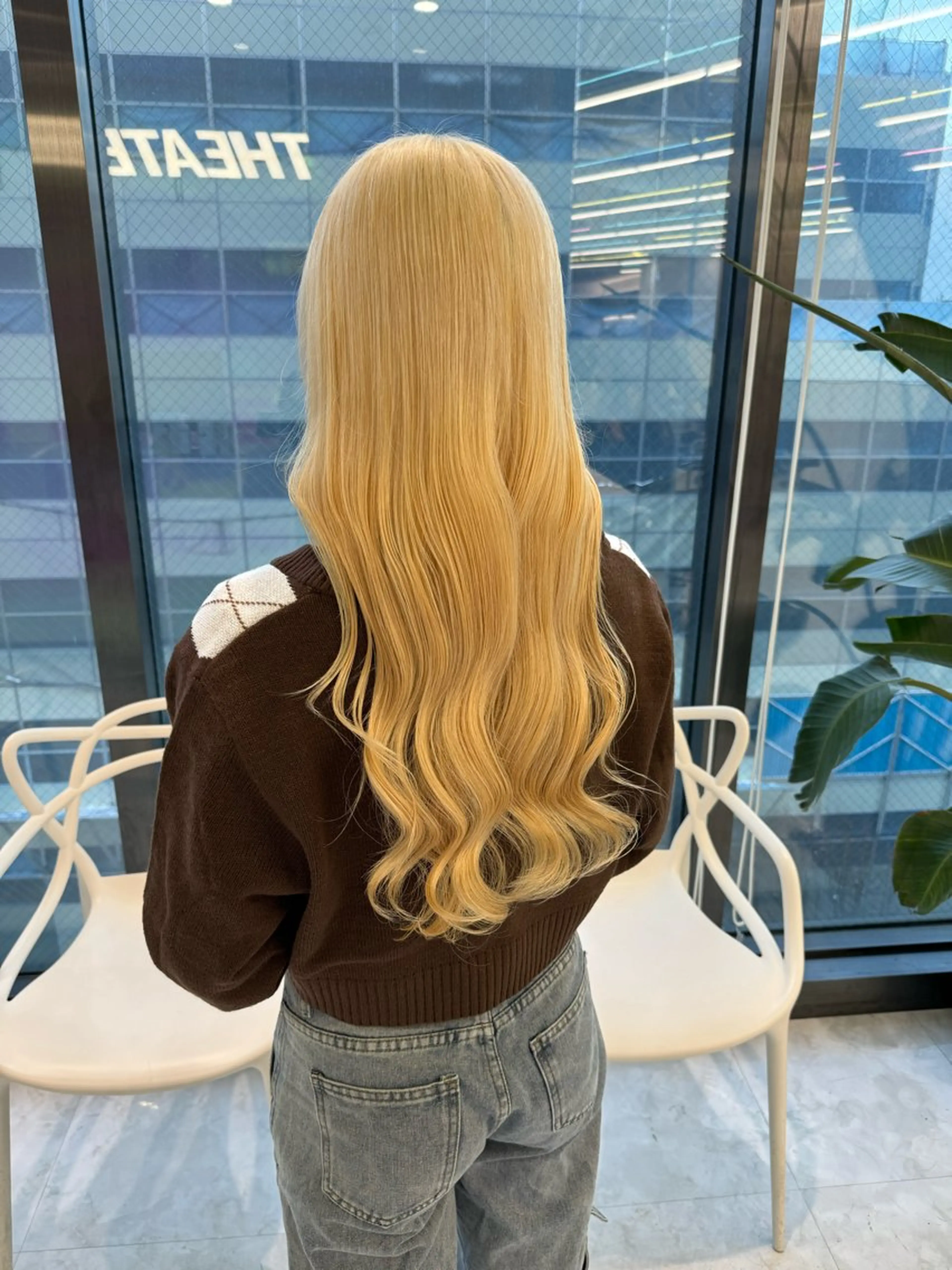 ロング カラー ブロンド カット ヘアカラー ヘッドスパ ヘアセット ♡ブリーチカラー♡ Mirioのヘアスタイル
