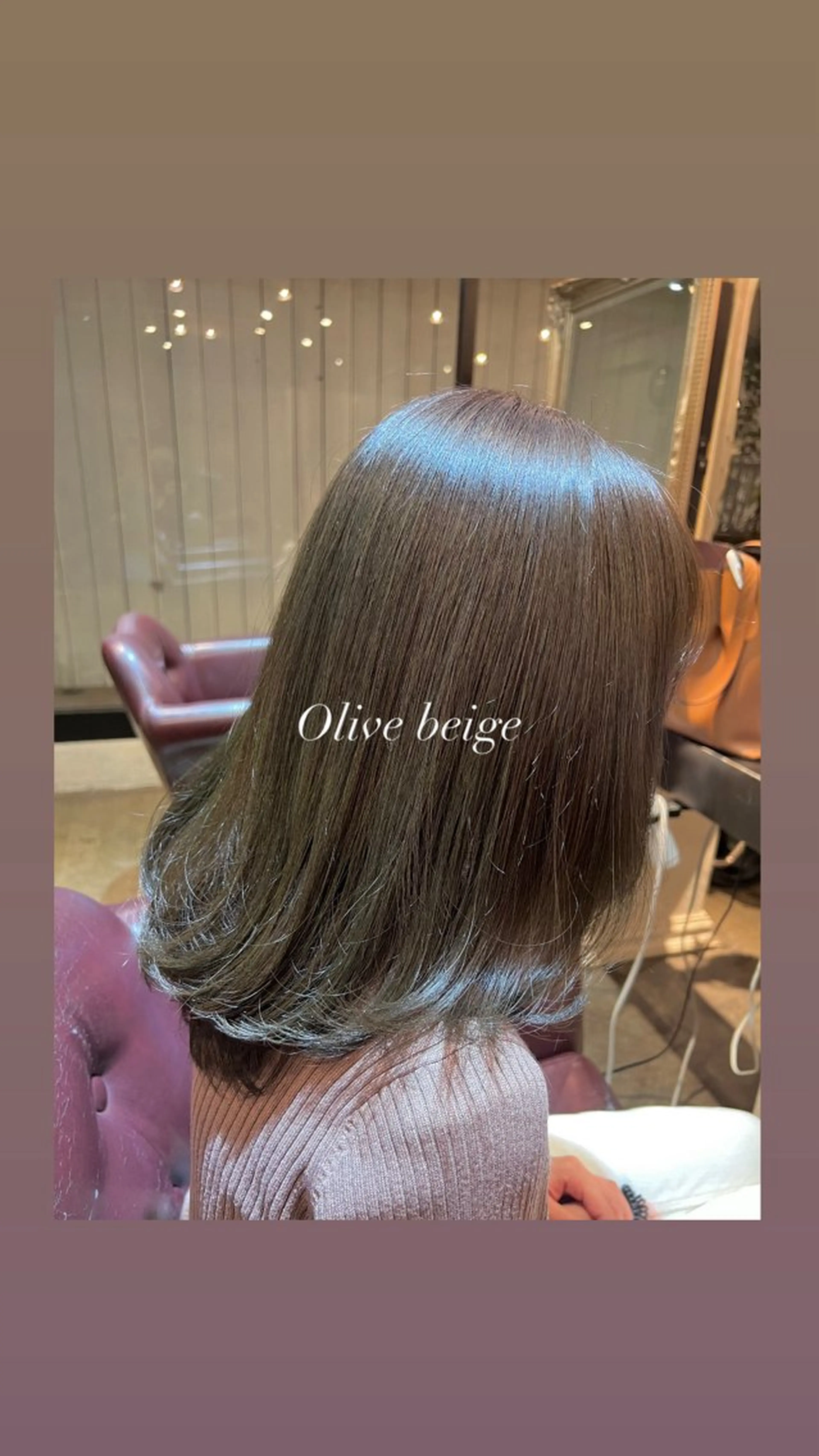 ミディアム カラー ベージュカラー オリーブベージュ 髪質改善 トリートメント カット ヘアカラー トリートメント 銀座/ダブルカラー/ レイヤーカット/高梨のヘアスタイル