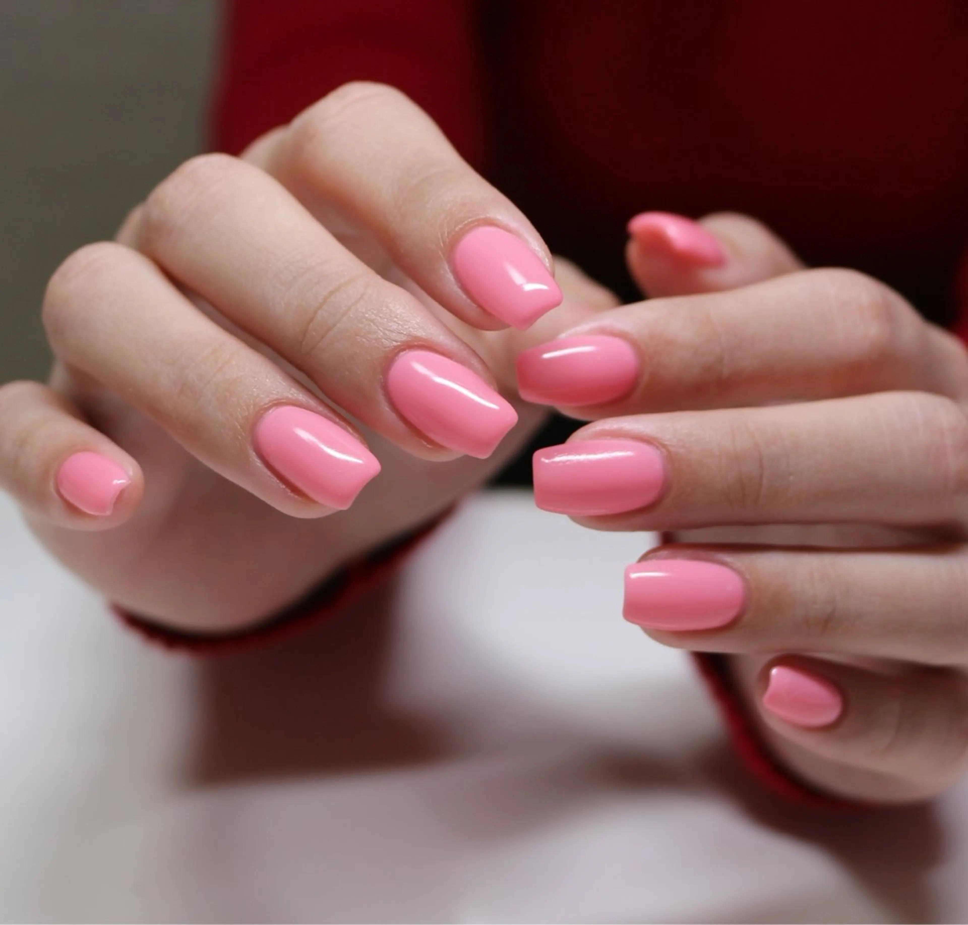 ネイル ワンカラーネイル ピンク シンプルネイル ハンドネイル Baku Nailsのネイルデザイン