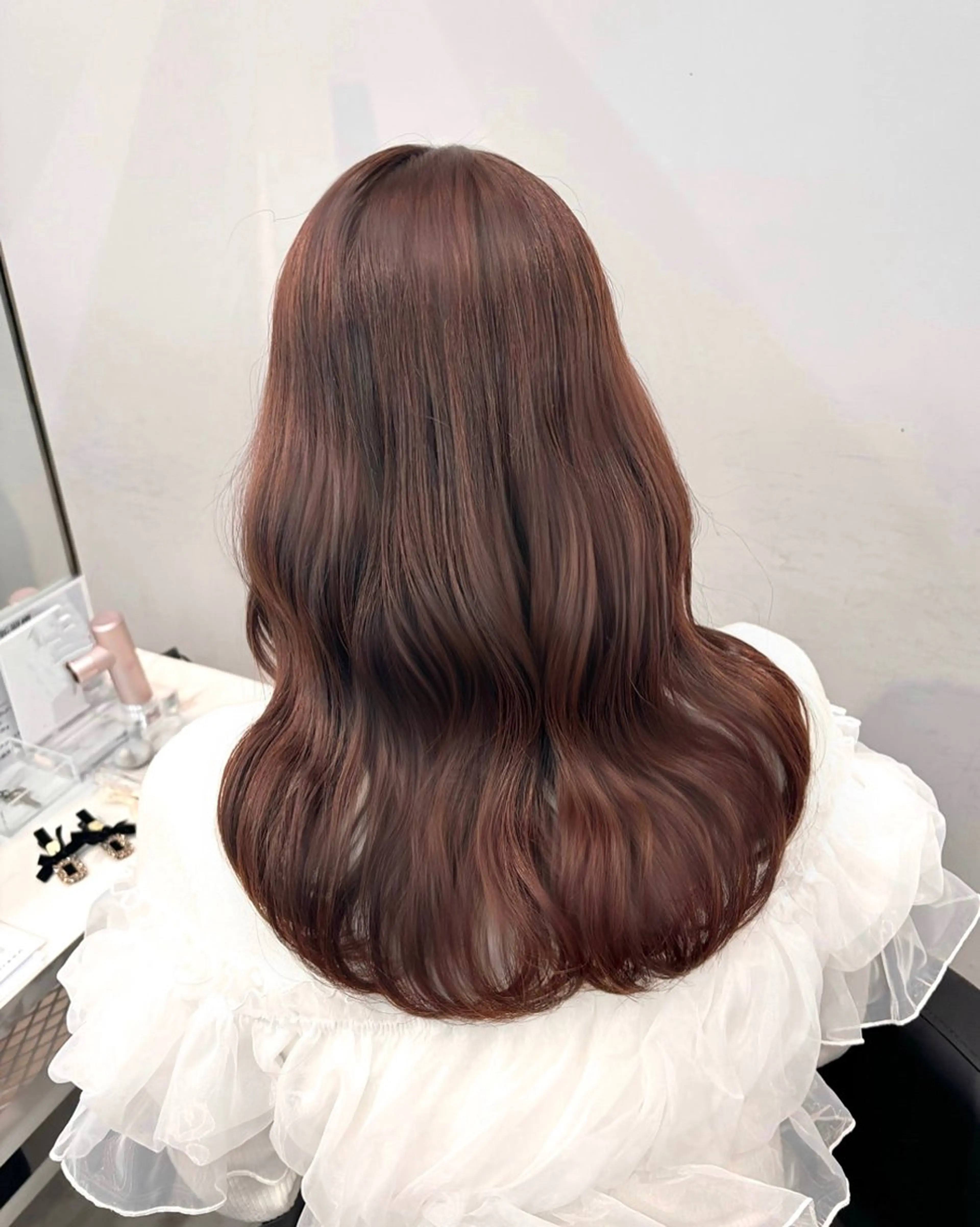 ロング カラー カット ヘアカラー 𝒎𝒐𝒆🩰 名駅/ヘアメ/韓国風のヘアスタイル