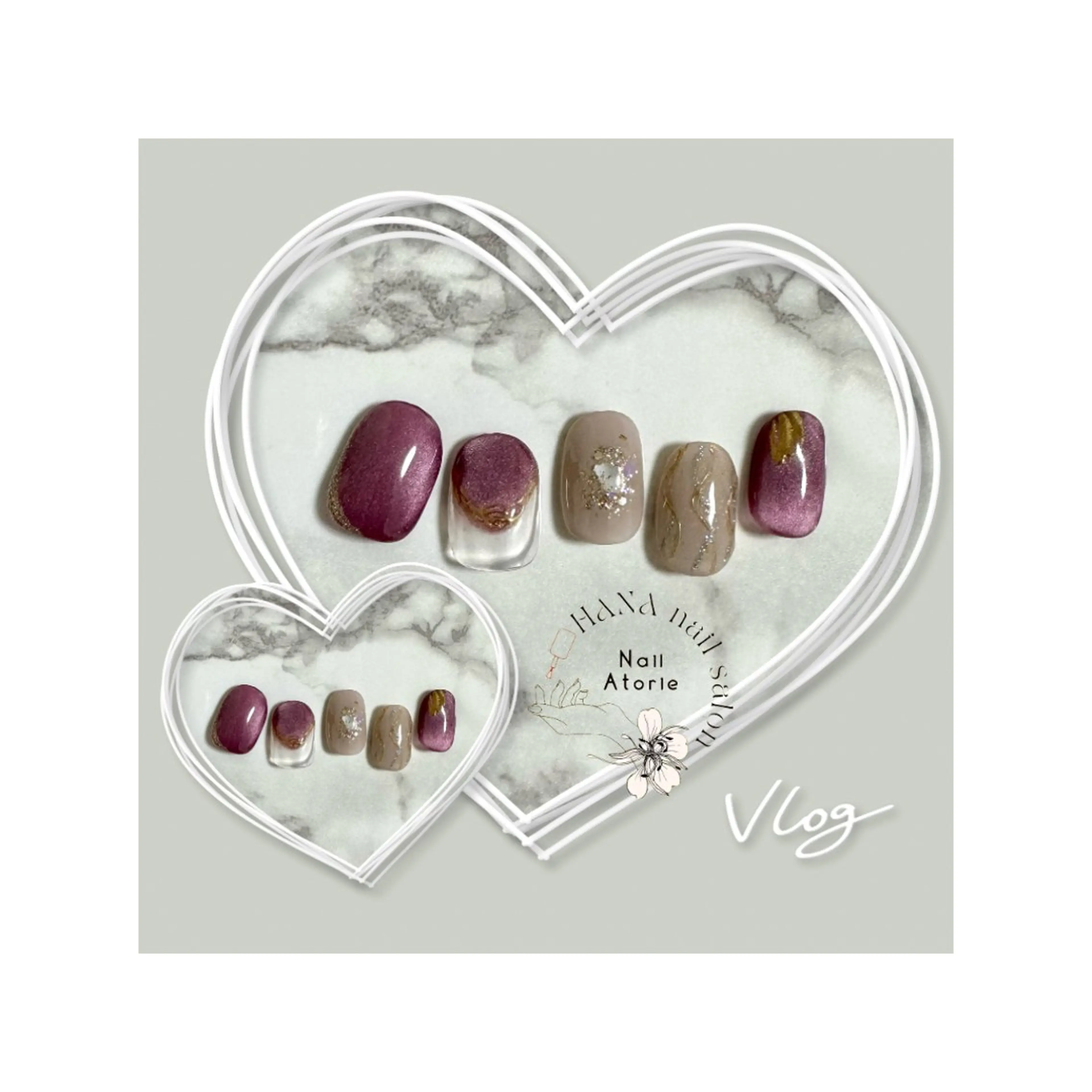 ネイル マグネットネイル バレンタイン HaNA 　nail salonのネイルデザイン