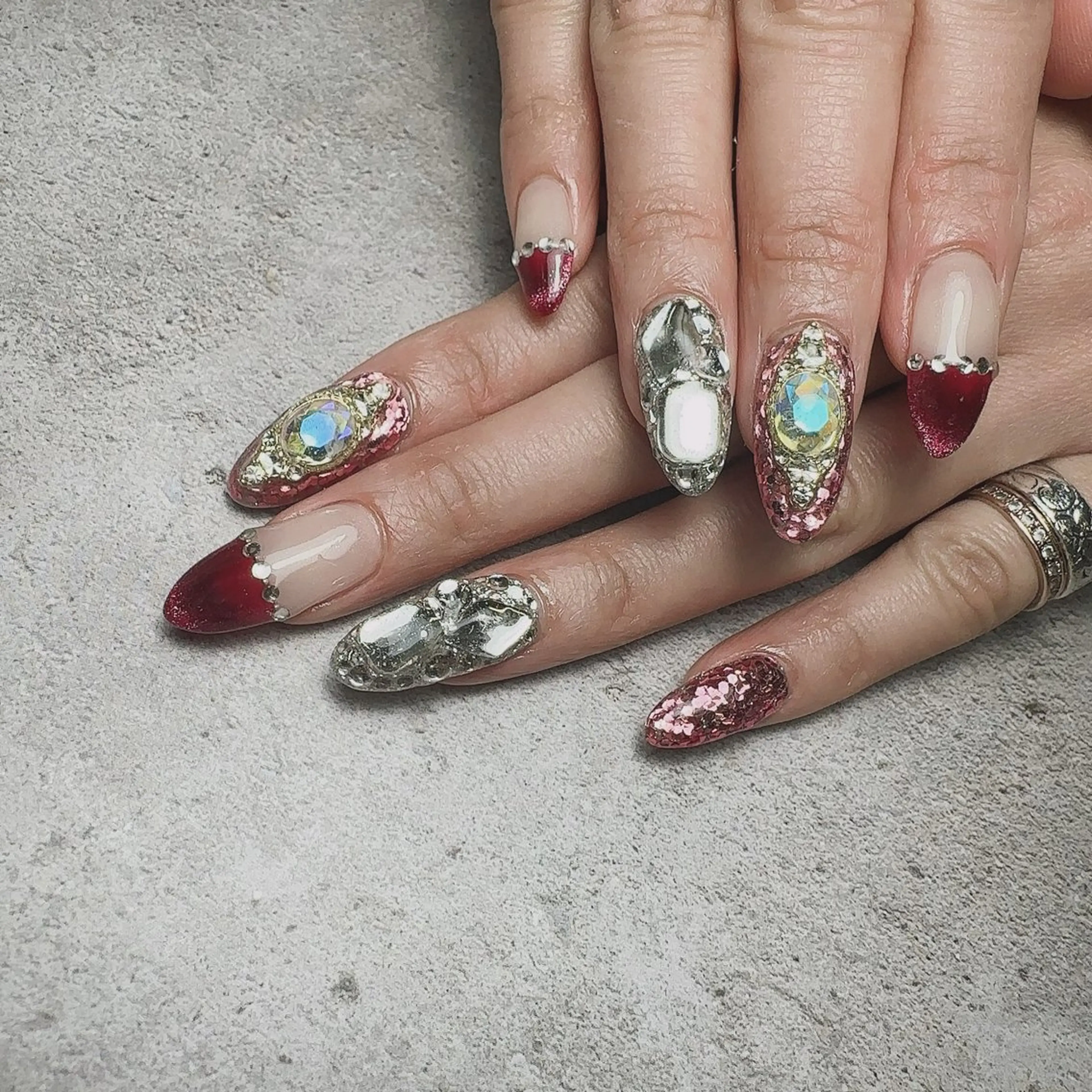 ネイル アートネイル 入学式 卒業式 ハート マグネットネイル ハンドネイル nail salon    Mimiy..所属・Nailsalon Mimiy..♡のネイルデザイン