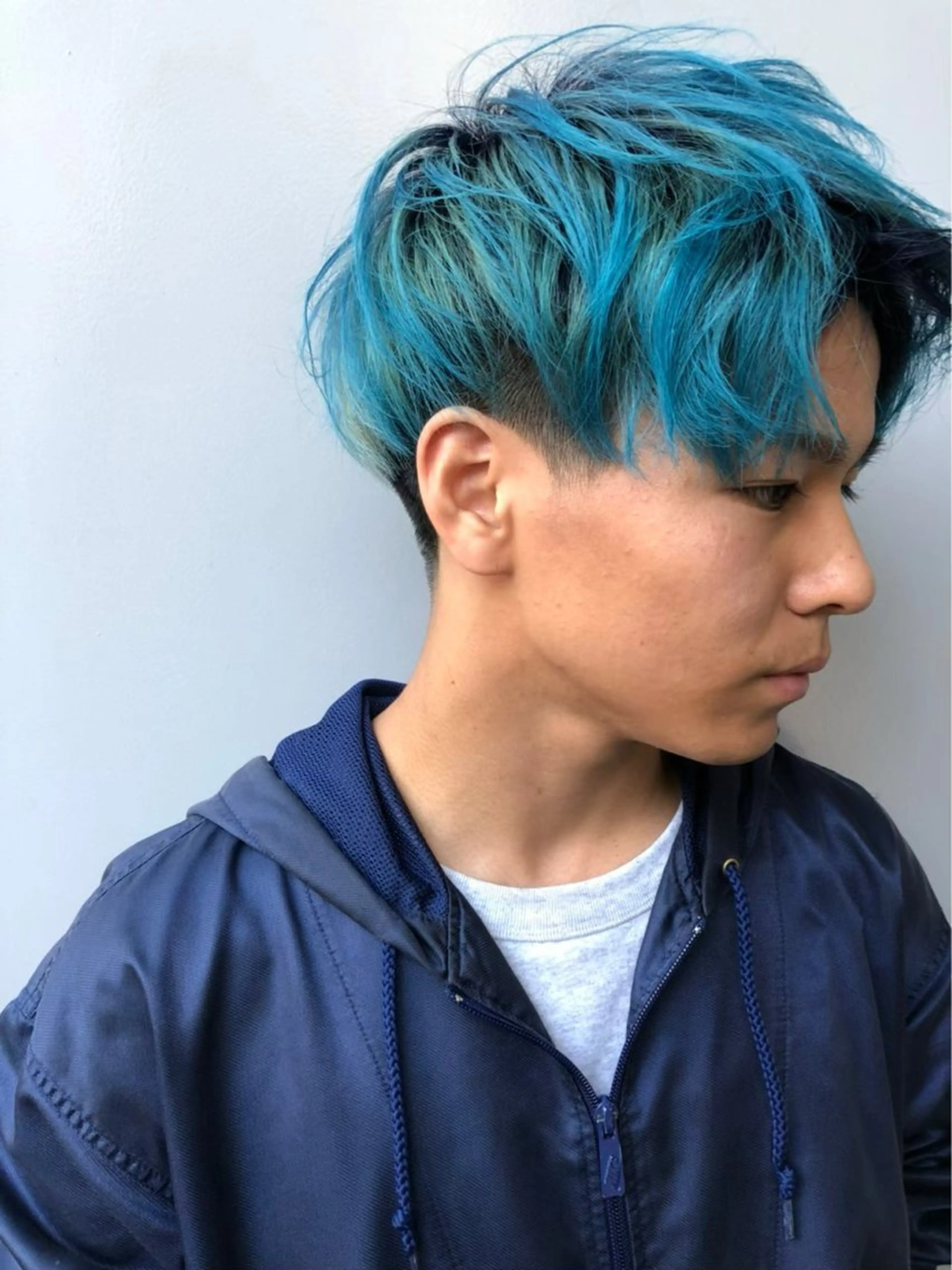 カラー メンズ ブルーカラー ダブルカラー SHOEI 【nero】のヘアスタイル