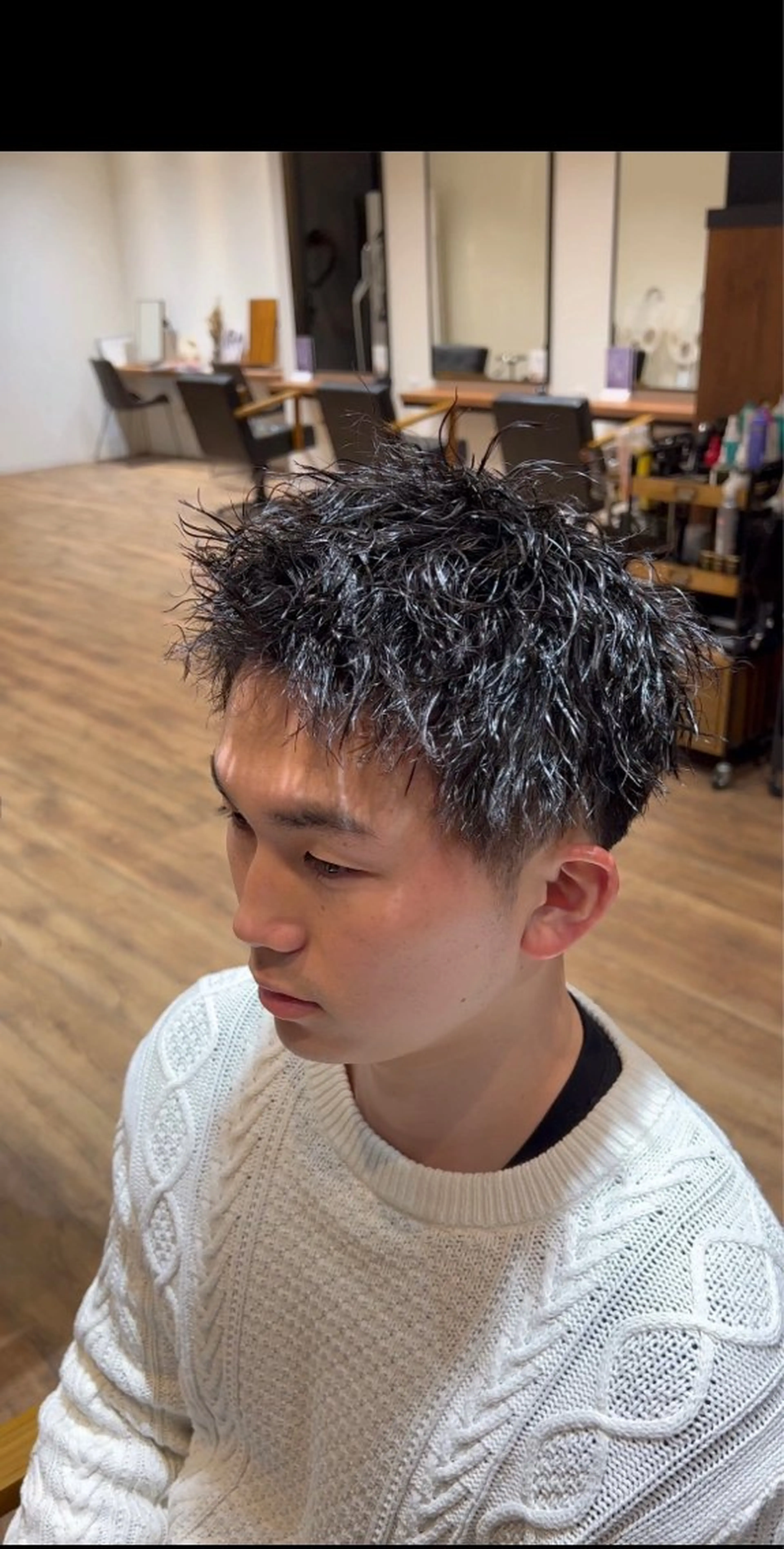 ショート パーマ メンズ カット パーマ FURUSHO 大槻 純也のヘアスタイル
