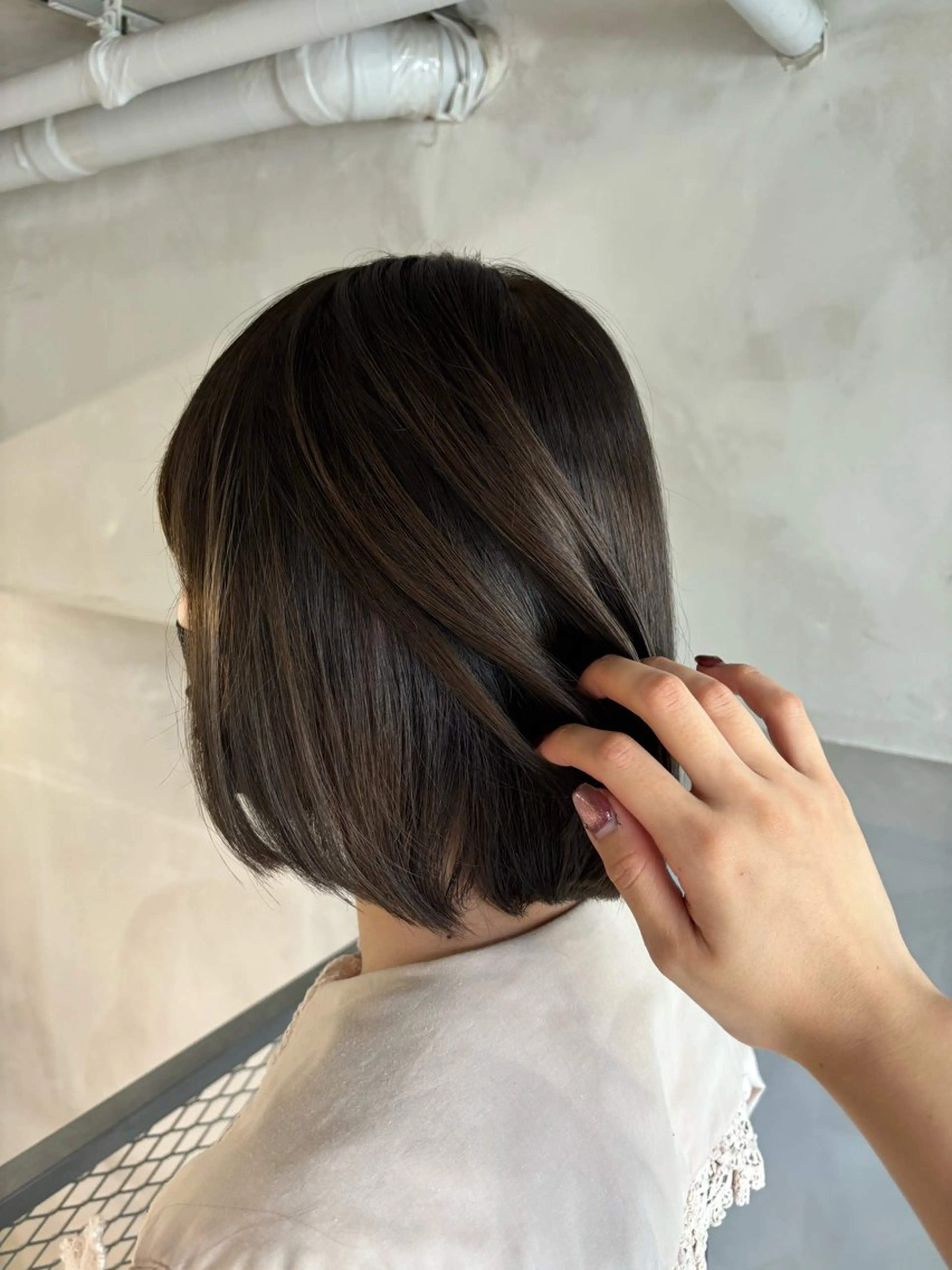 カラー ヘアカラー 🧸ベージュ/ぷつっ とボブ/MIKUのヘアスタイル