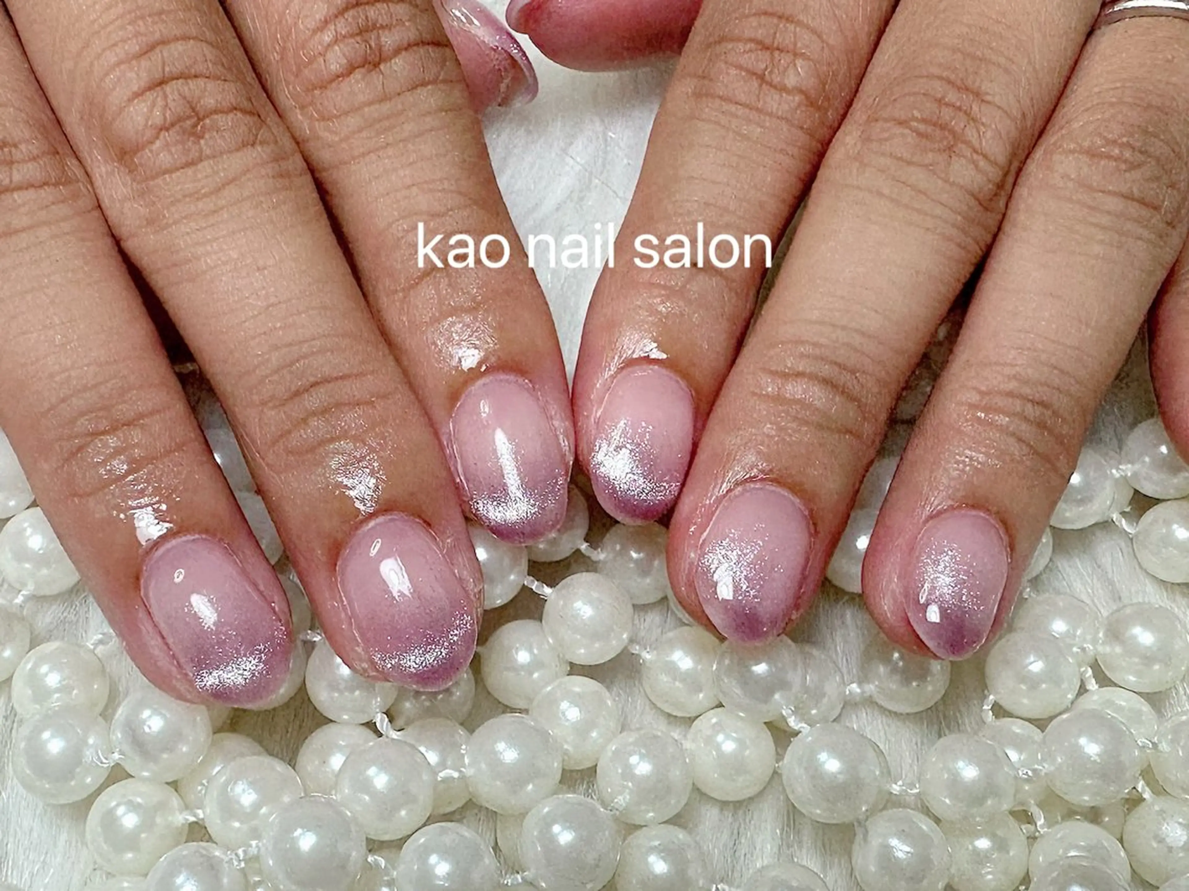 ネイル グラデーション マグネットネイル ハンドネイル kao nail マグネット/長さだしのネイルデザイン
