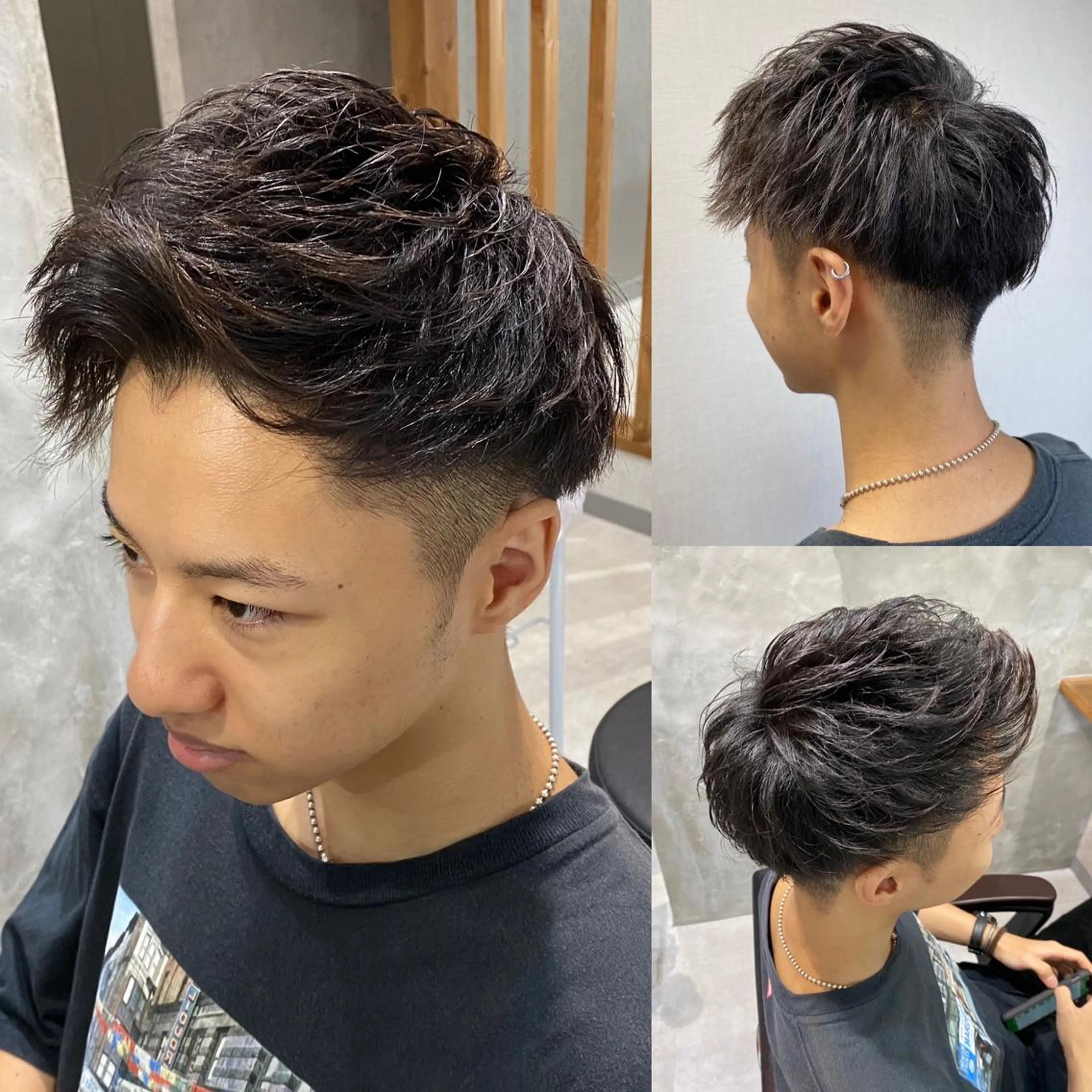 メンズ モヒカン R/🤎 パーマ&ブリーチ🔥のヘアスタイル