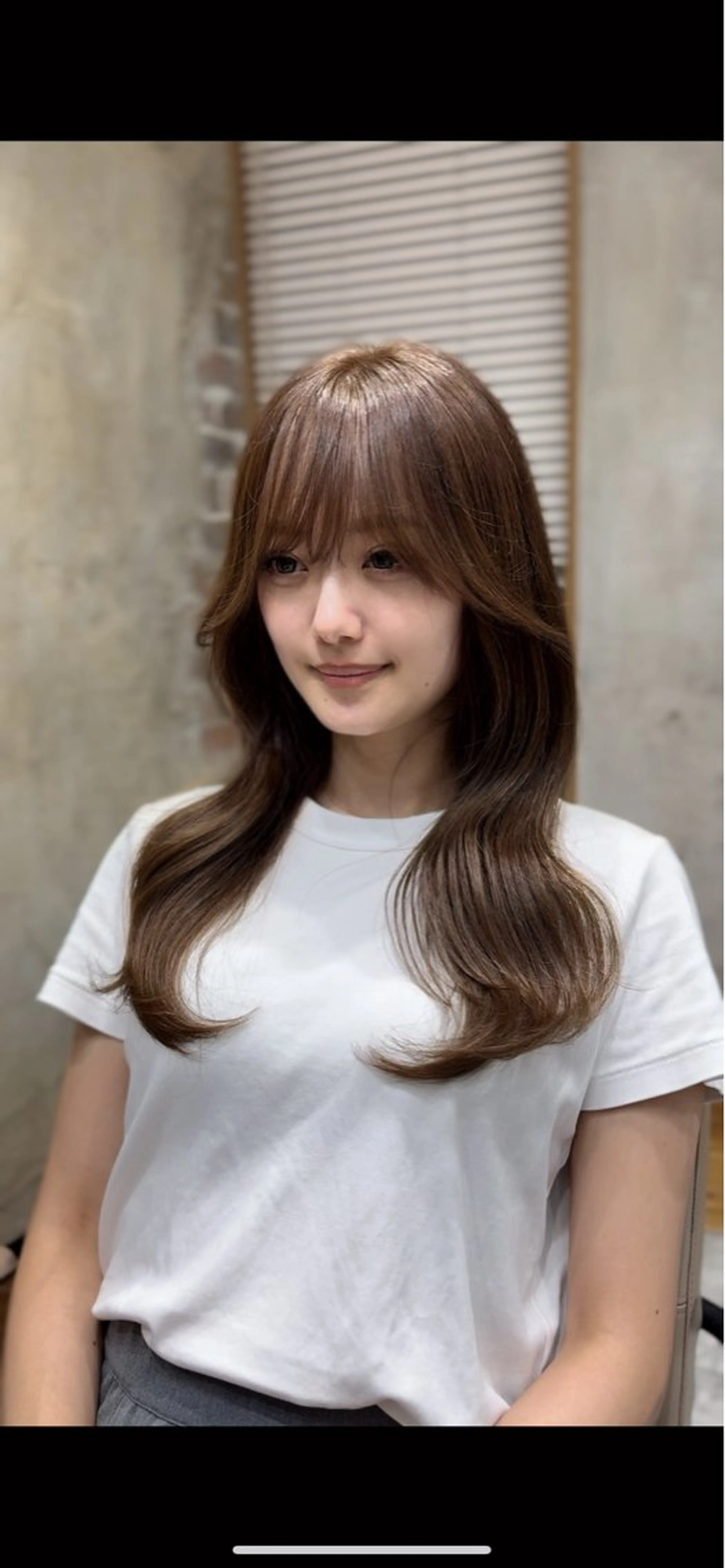 ロング カット ヘアカラー 新宿/レイヤー 顔周りカット溝手優太のヘアスタイル