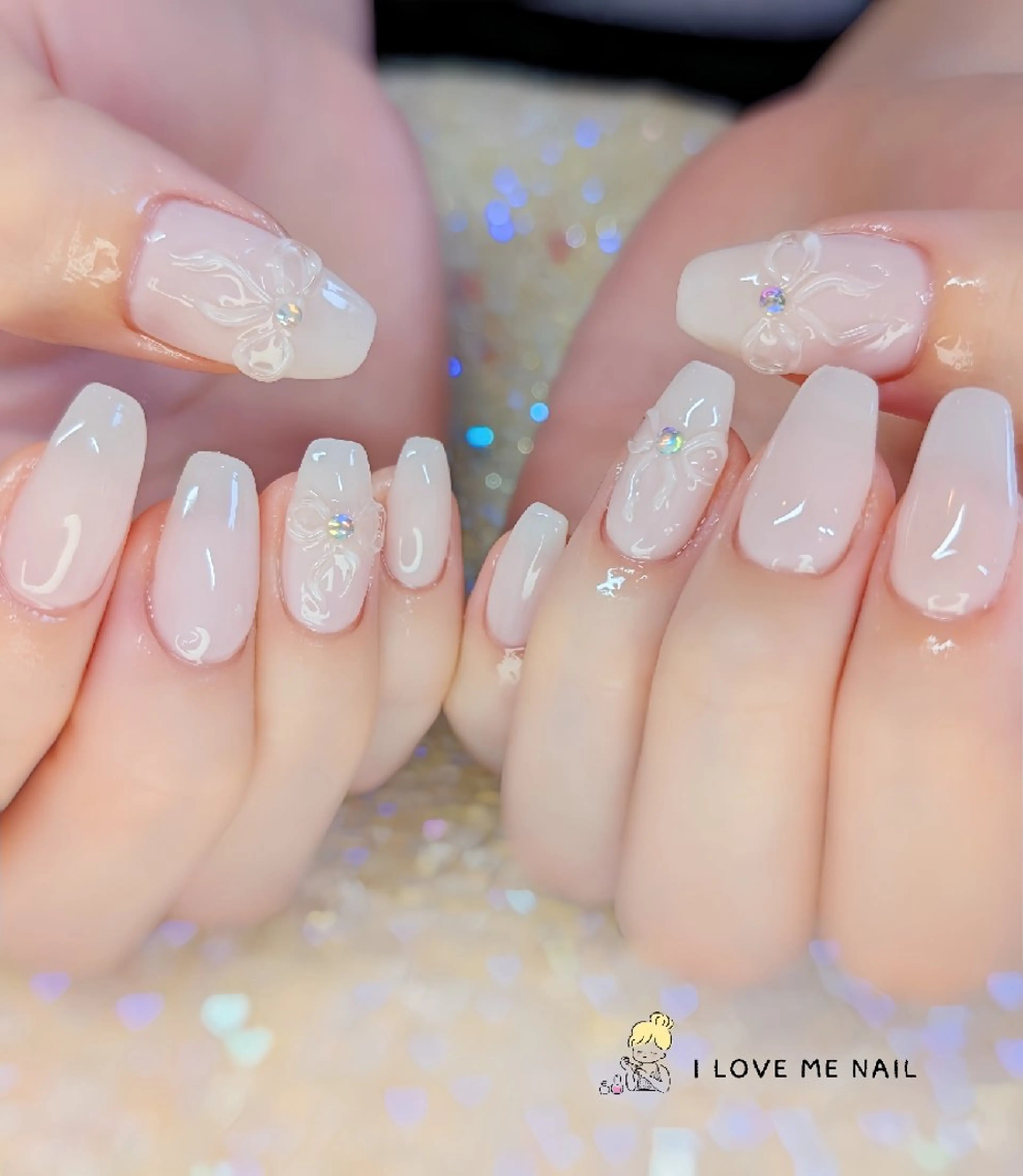 ネイル 長さ出し ハート 韓国ネイル マグネットネイル ニュアンスネイル ハンドネイル I LOVE ME NAIL.｡.:*♡のネイルデザイン