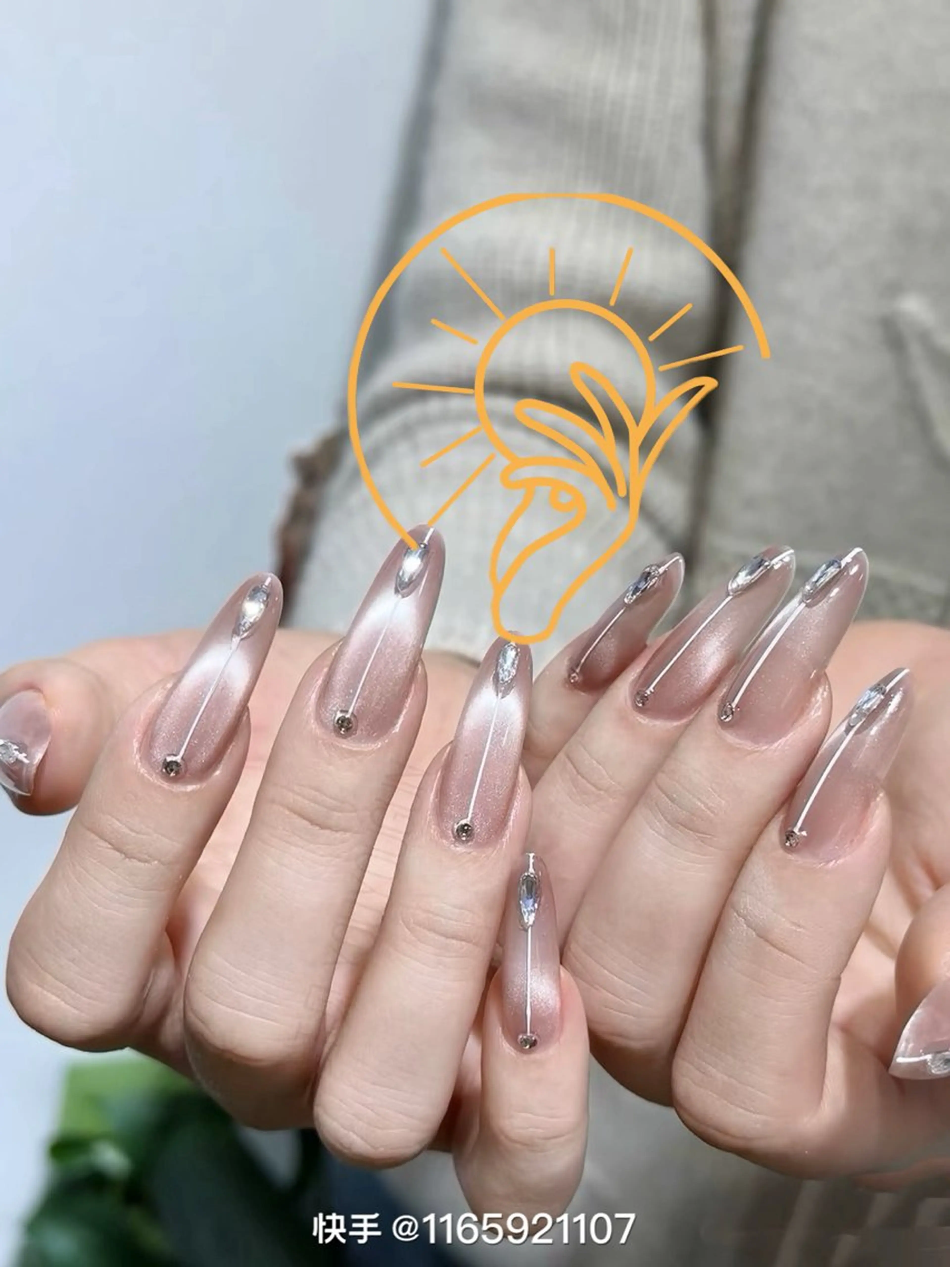 ネイル 長さ出し フレンチネイル ジェルネイル 韓国ネイル マグネットネイル sun nail池袋 モデル募集のネイルデザイン
