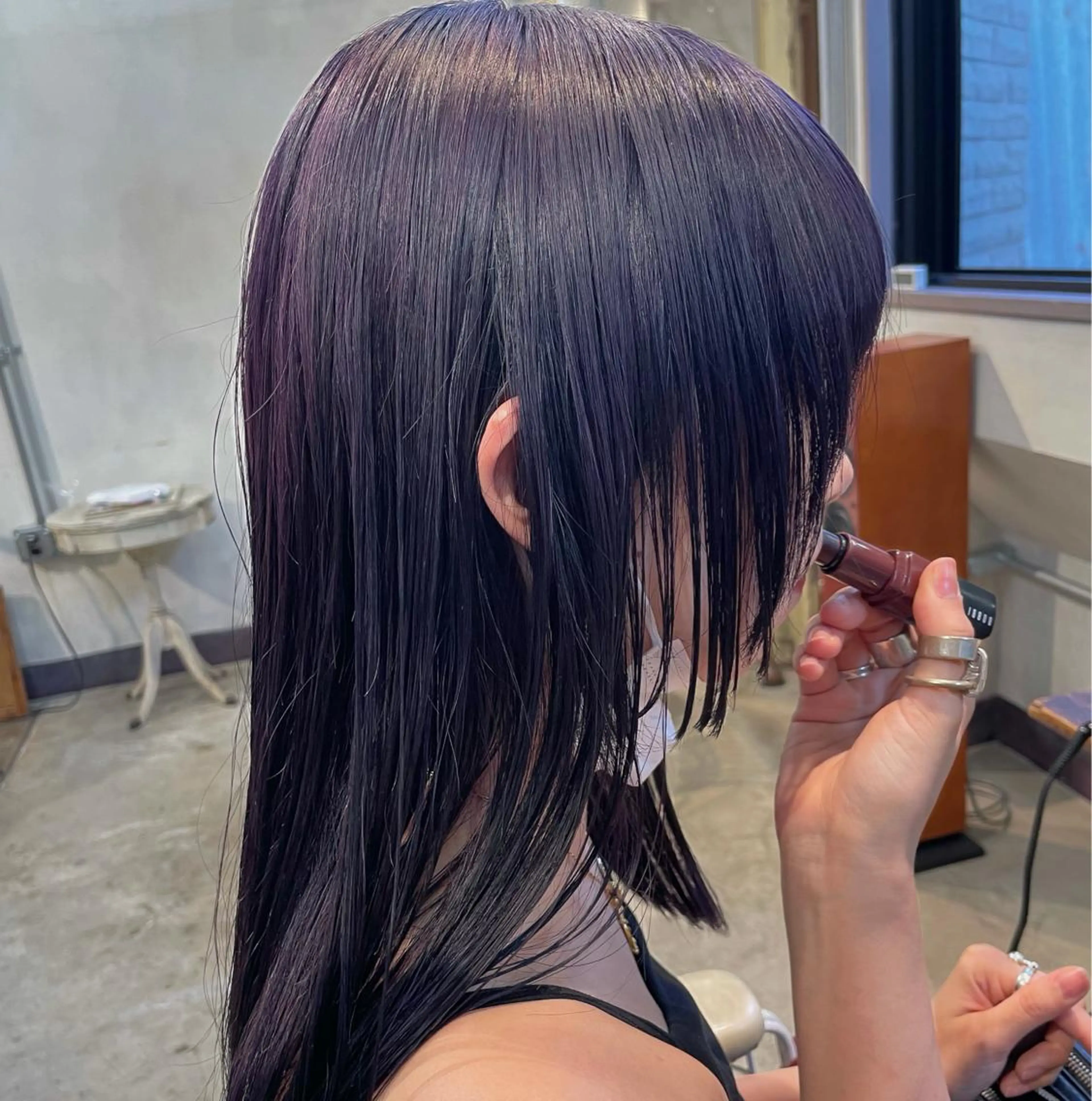 ミディアム カラー バイオレットカラー 顔周りカット 似合わせカット カット ヘアカラー トリートメント SALOWIN所属・ブリーチ🧹 ボブ✨レイヤーのヘアスタイル