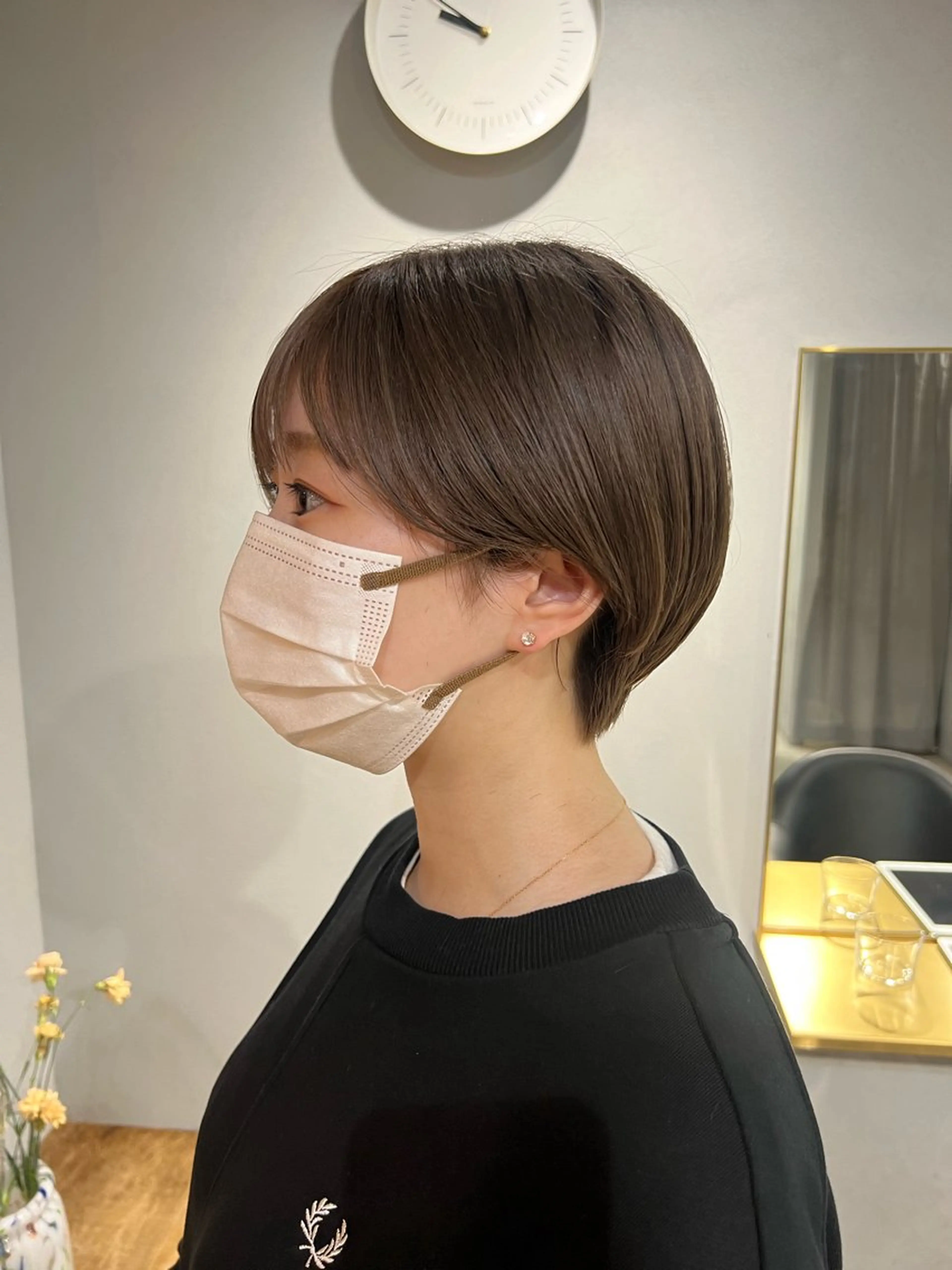 ショート カラー akane/ボブ /オリーブ/ブラウンのヘアスタイル