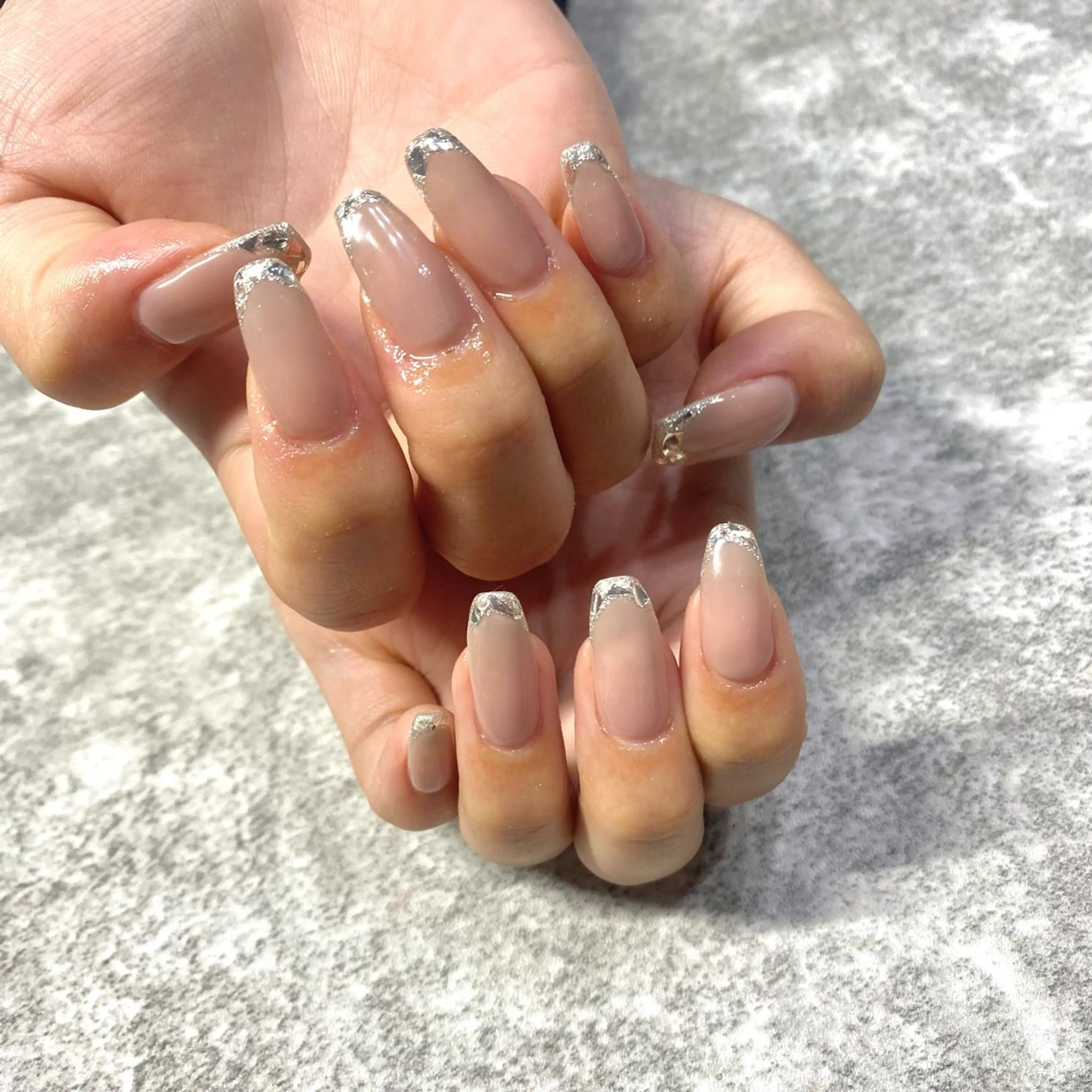 ネイル フレンチネイル ガラスフレンチ ハンドネイル ★Rinail... .のネイルデザイン