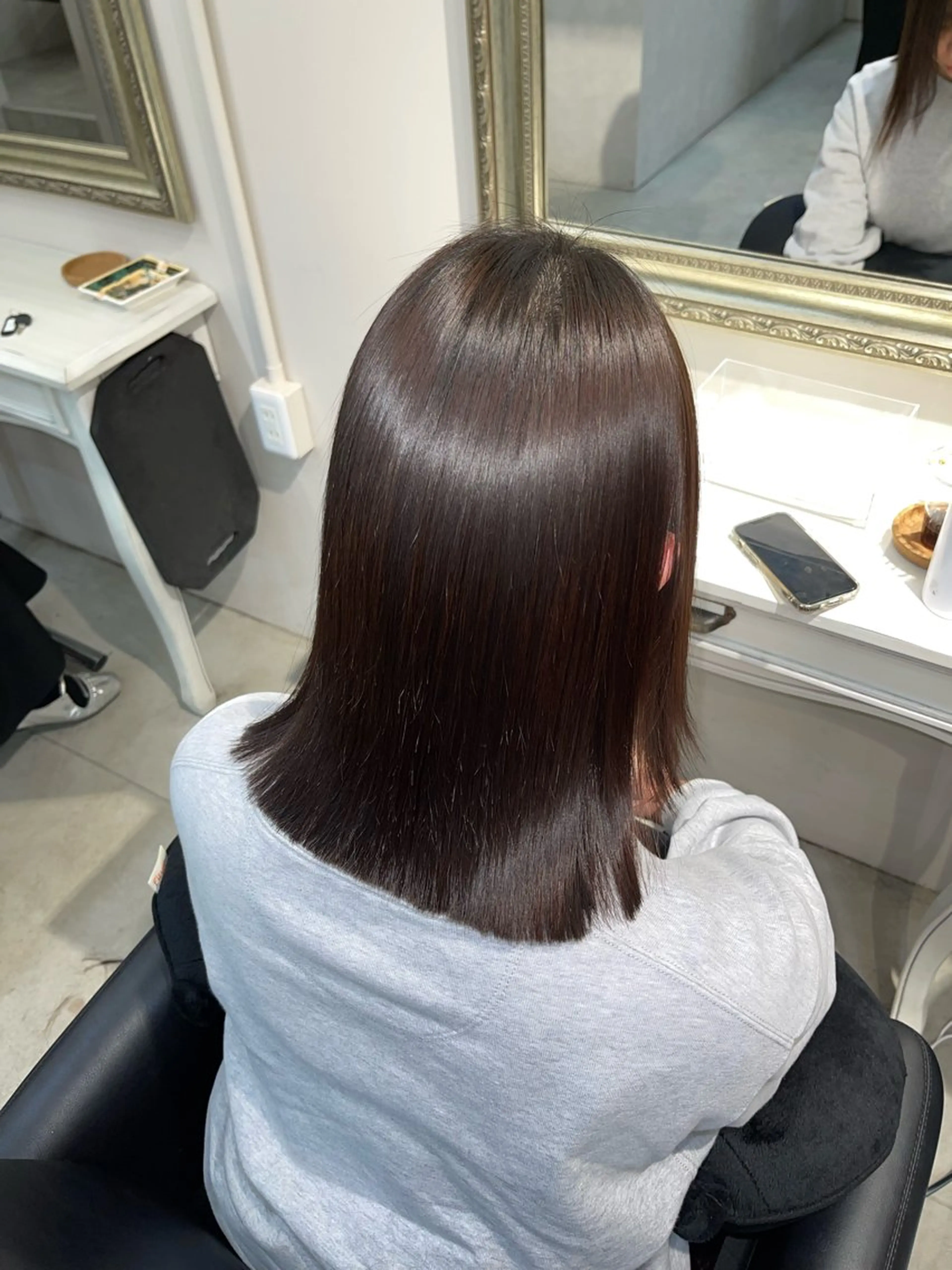 ミディアム 髪質改善 カット 縮毛矯正 堀江/透明感カラー /艶髪/NENE🫧のヘアスタイル