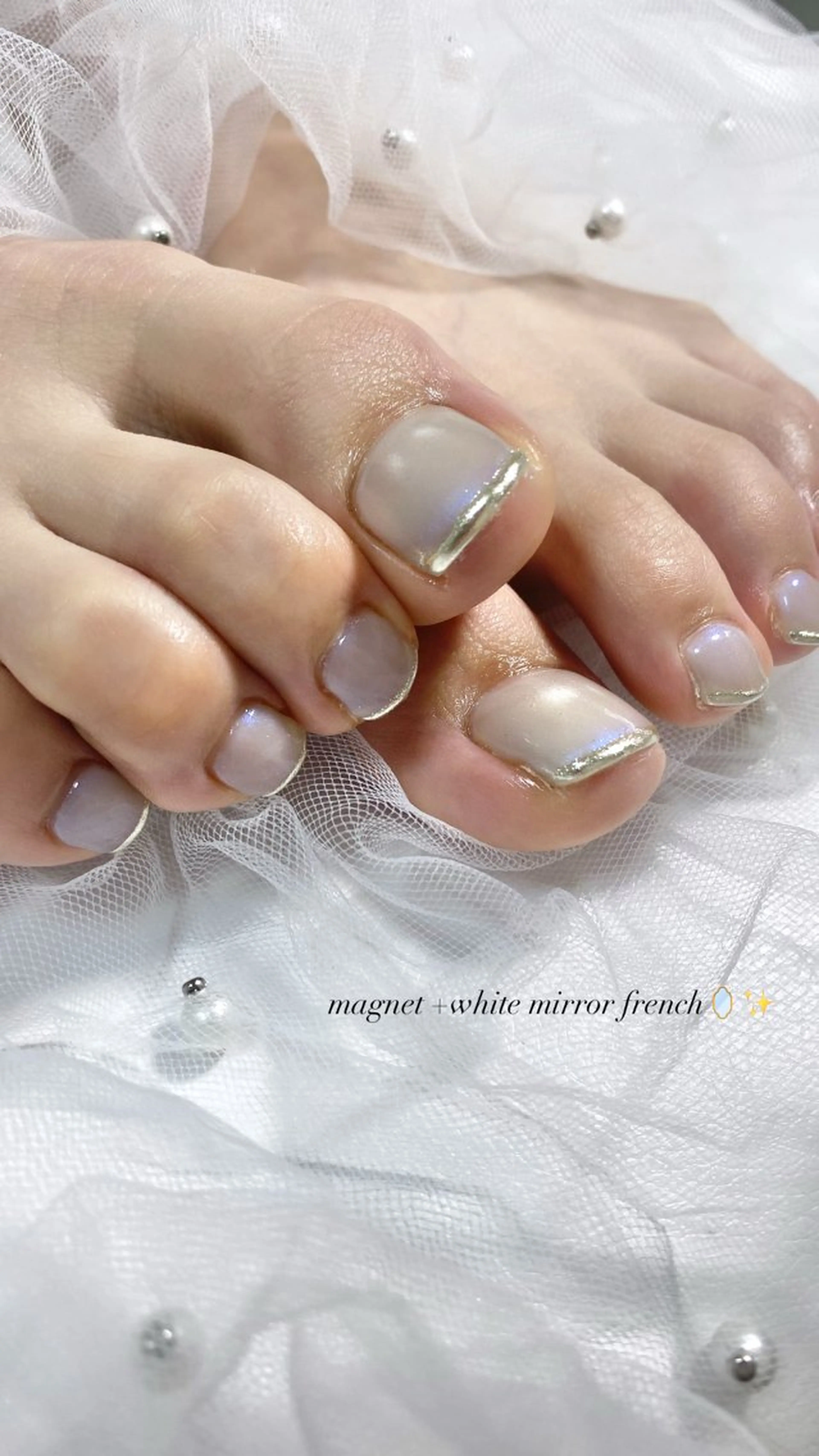 ネイル マグネットネイル ミラーネイル フットネイル andK nail salonのネイルデザイン