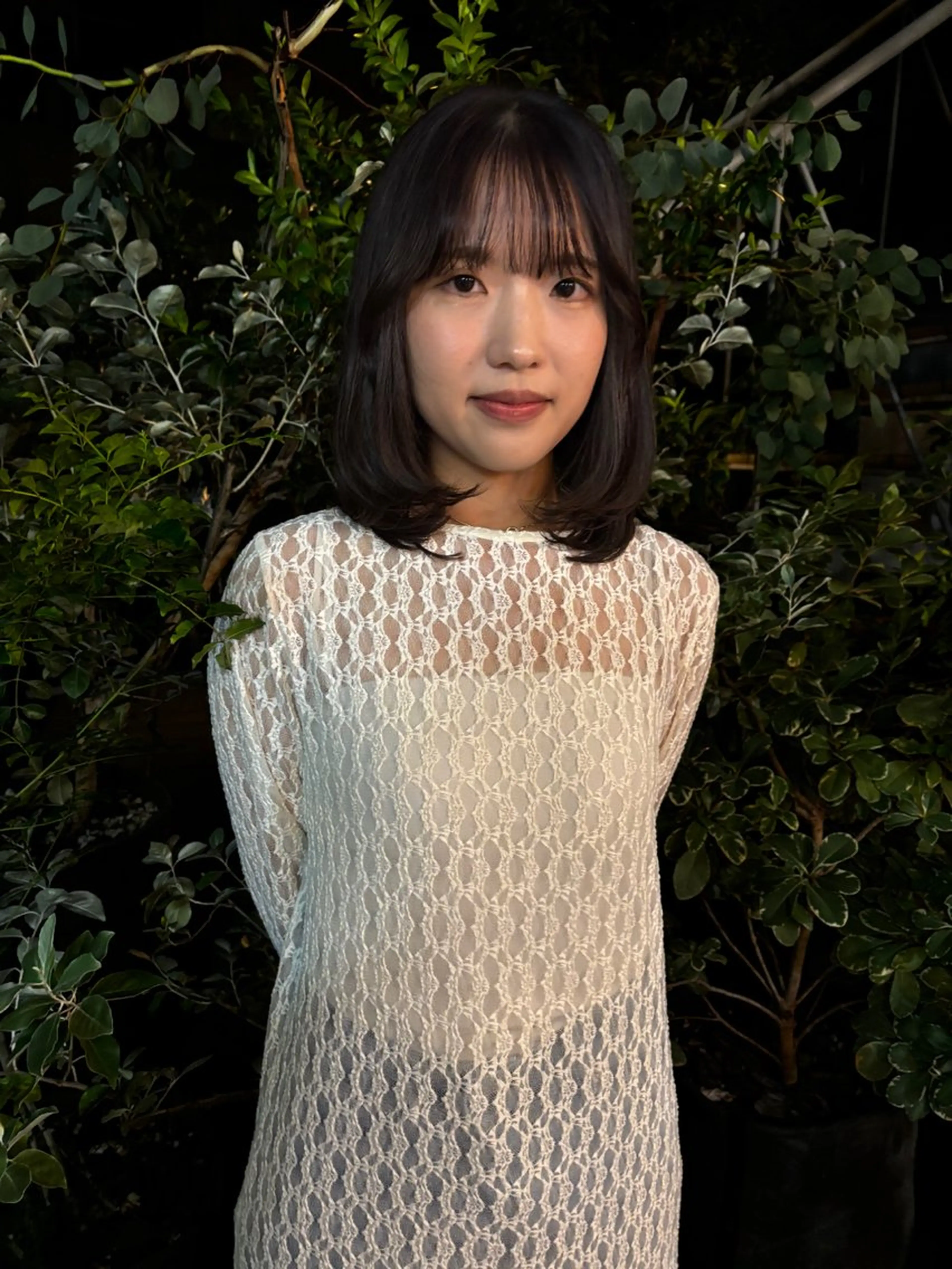 ミディアム レイヤーカット ducca所属・ナガト カオリのヘアスタイル