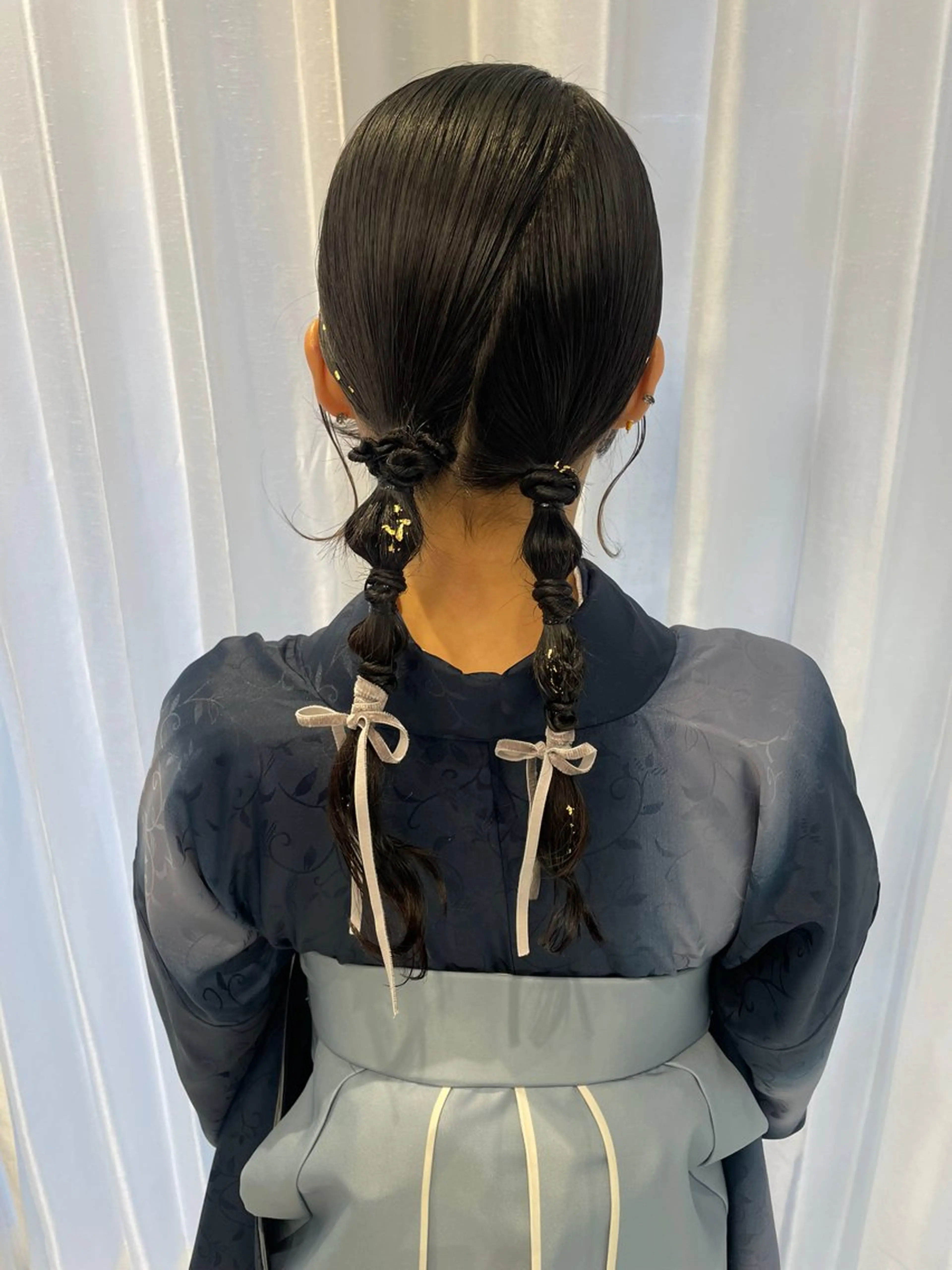 セミロング カラー ヘアアレンジ 着付け arrow🖤 もえみのヘアスタイル