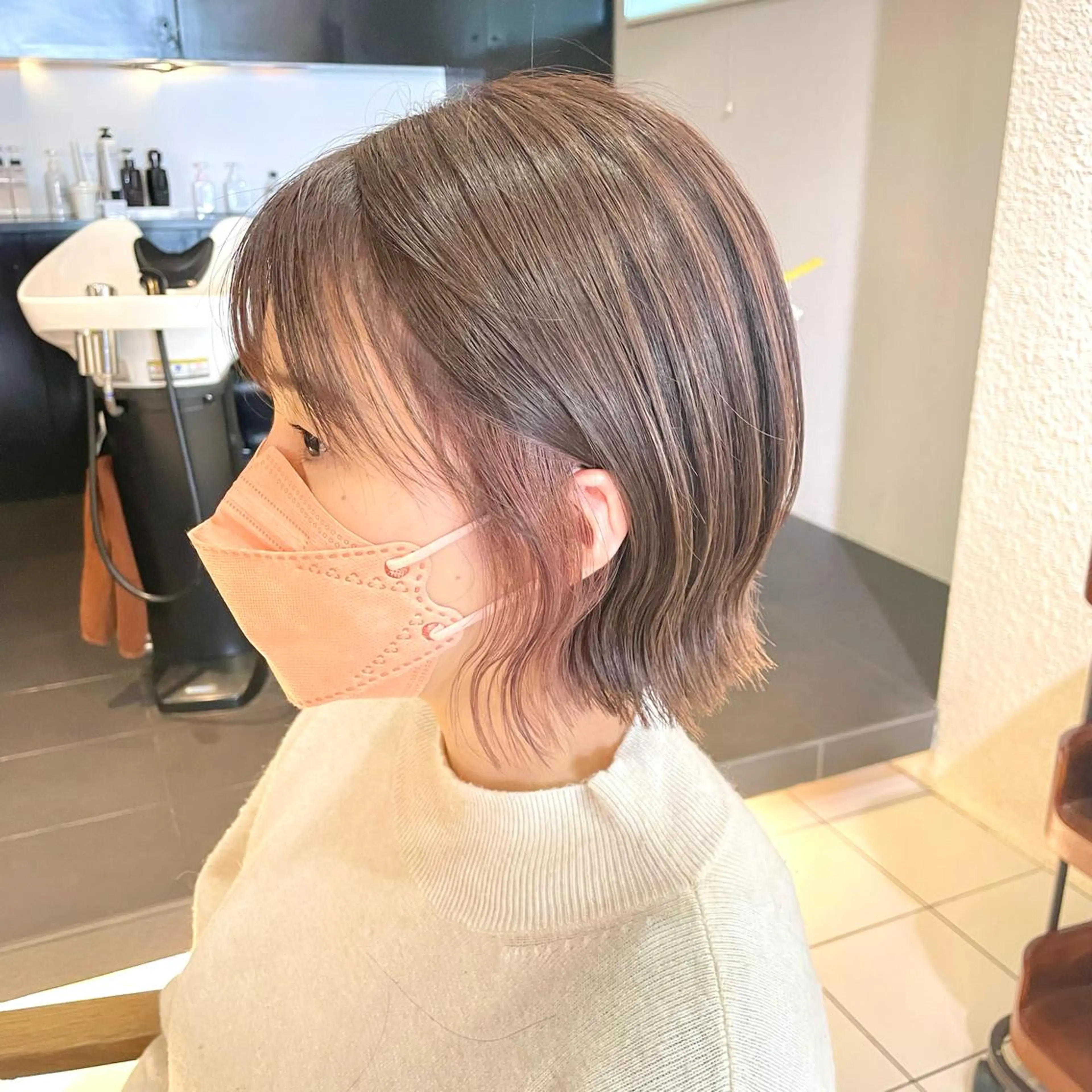 ショート カラー インナーカラー ピンクカラー 透明感カラー/ 寺田千雅子のヘアスタイル
