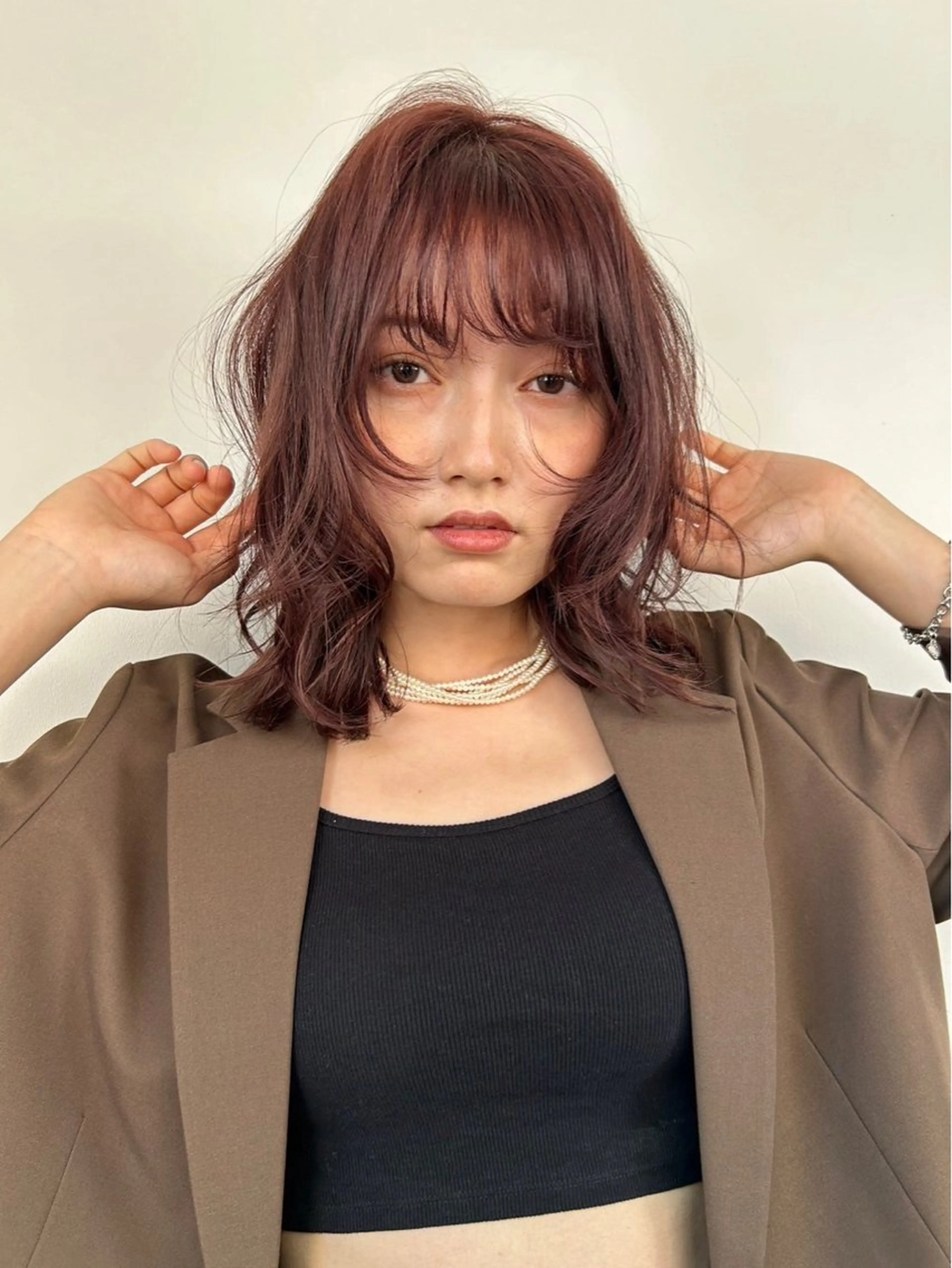 カラー 透明感ベージュ🤎 大久保 那奈のヘアスタイル