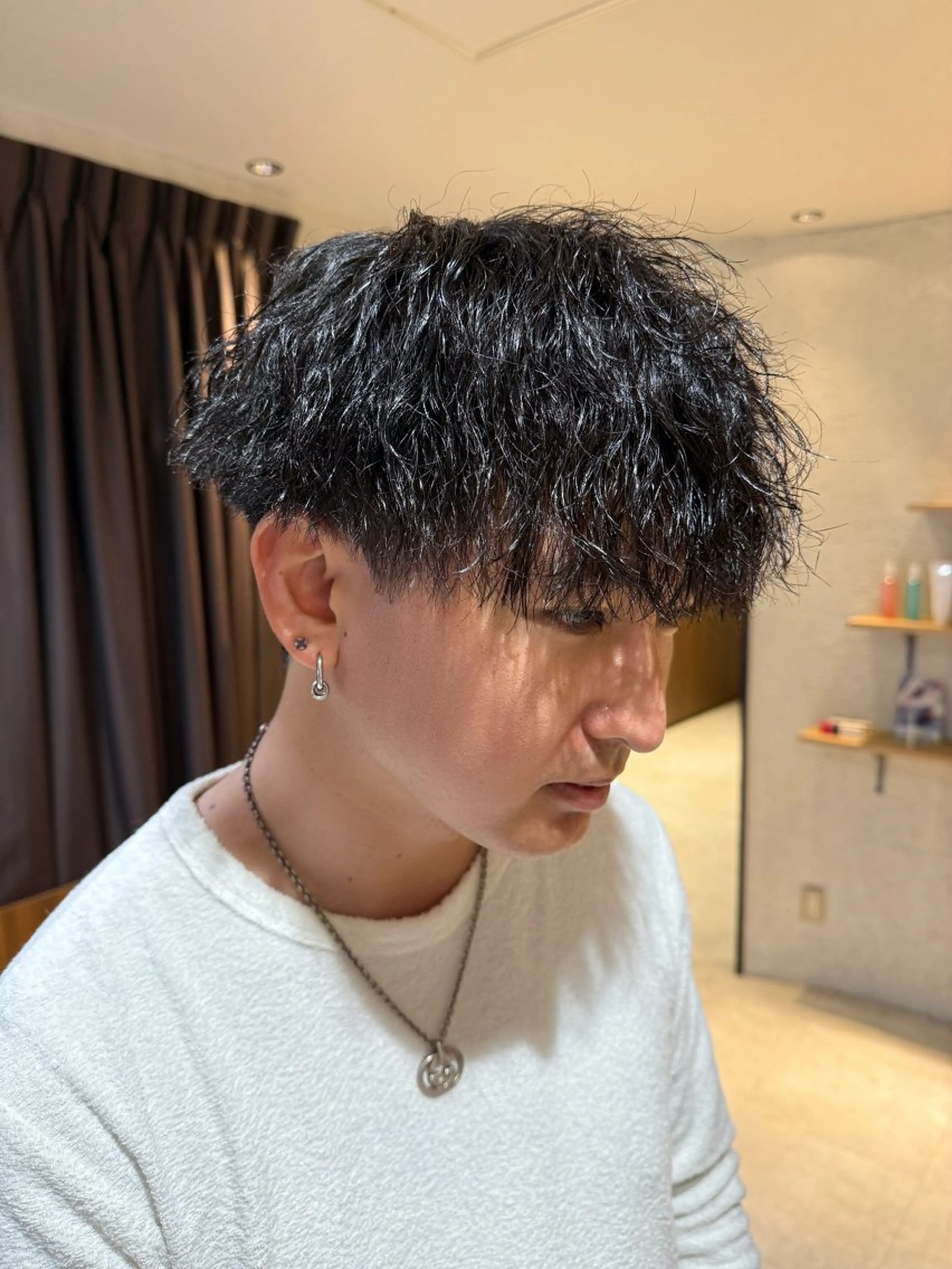 パーマ メンズ メンズパーマ ツイストスパイラルパーマ スパイラルパーマ カット パーマ LICO HAIR＆RELAXATION 名駅店所属・メンズ/波巻き/ ツイスパ/田中陸翔のヘアスタイル