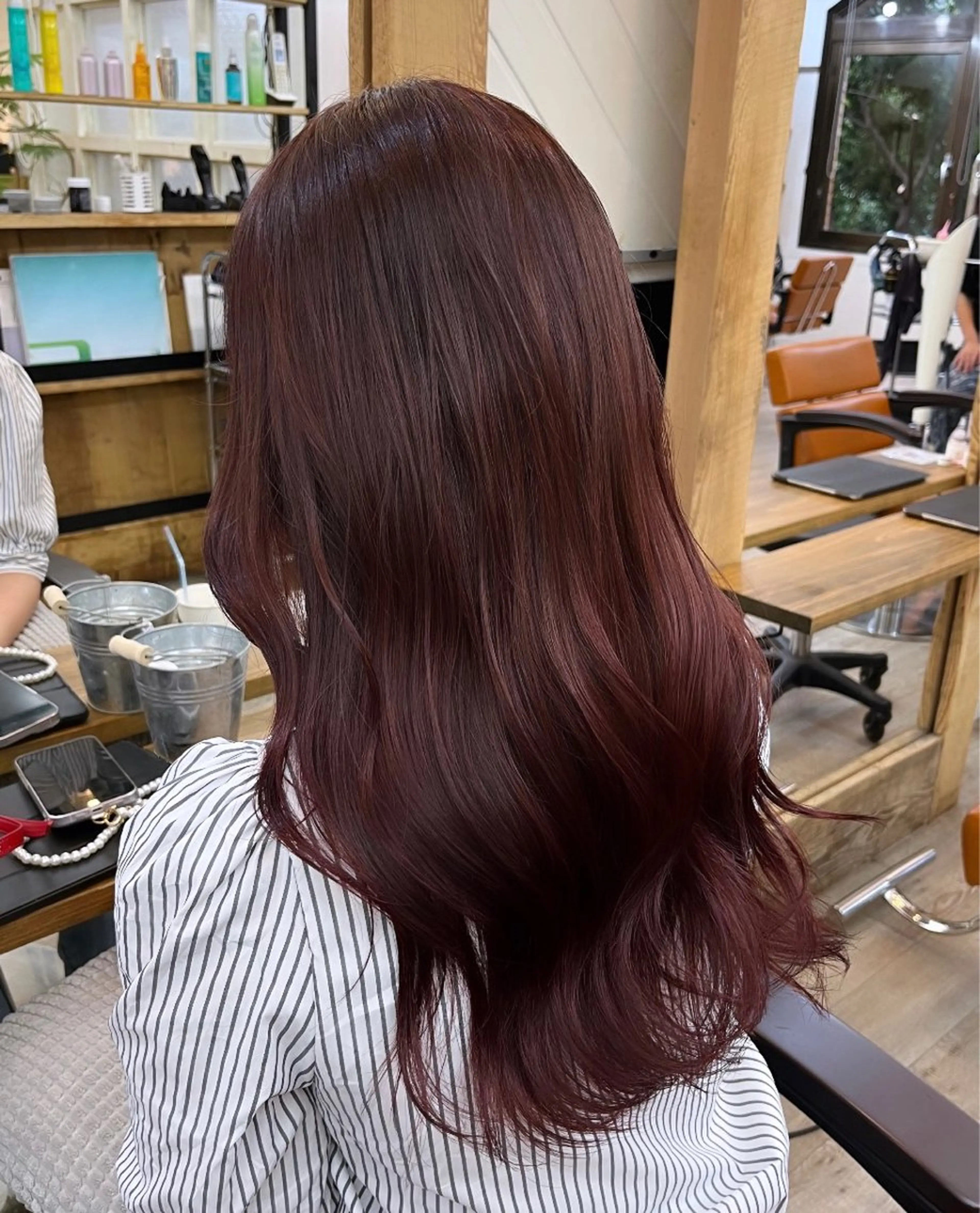 セミロング カラー ブリーチ ブリーチなしカラー レッドカラー 🦋レイヤー職人 猪瀬玲奈🦋のヘアスタイル