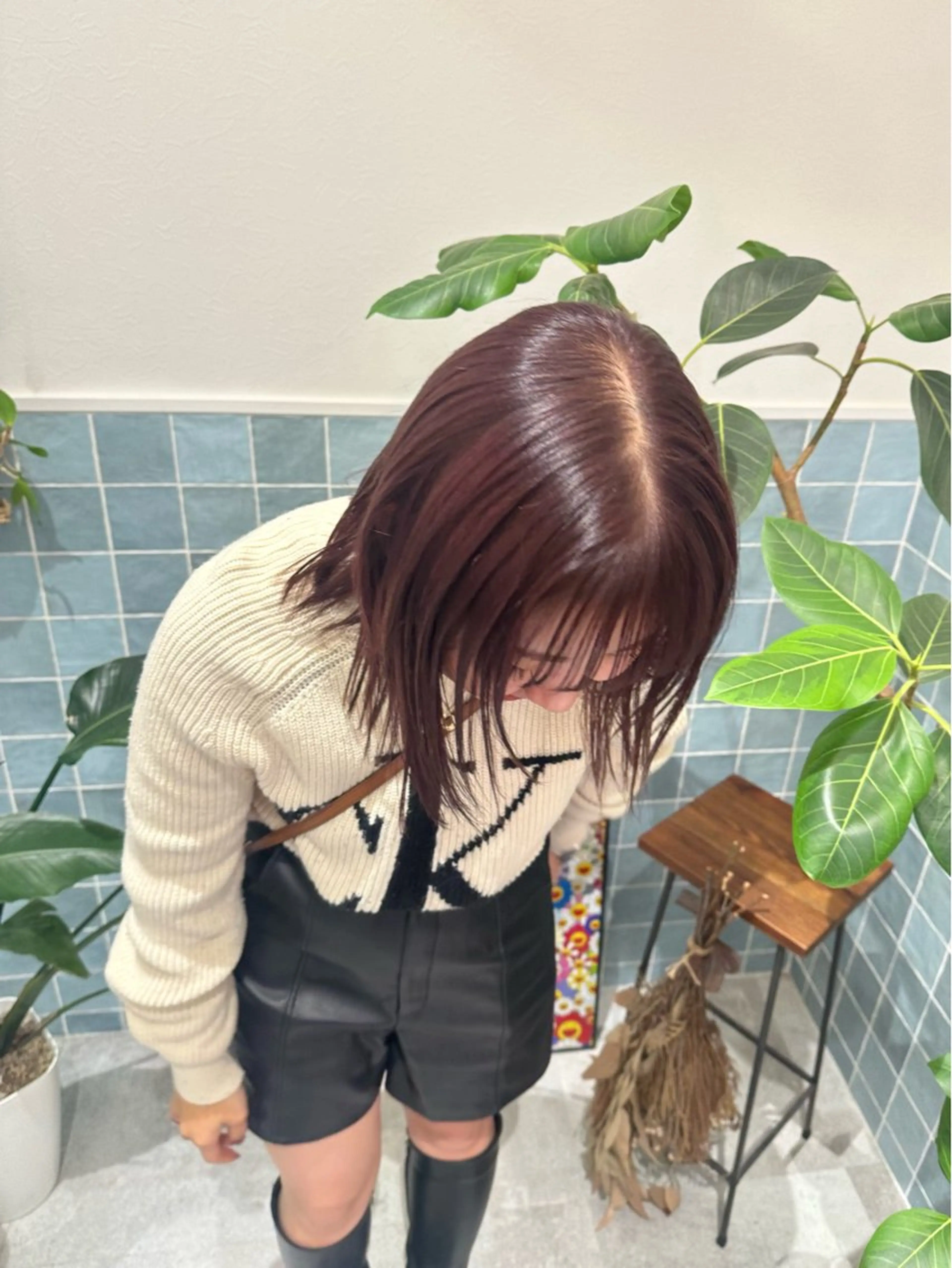 カラー ブリーチ 🍑ブリーチなし ダブルカラーuRiのヘアスタイル