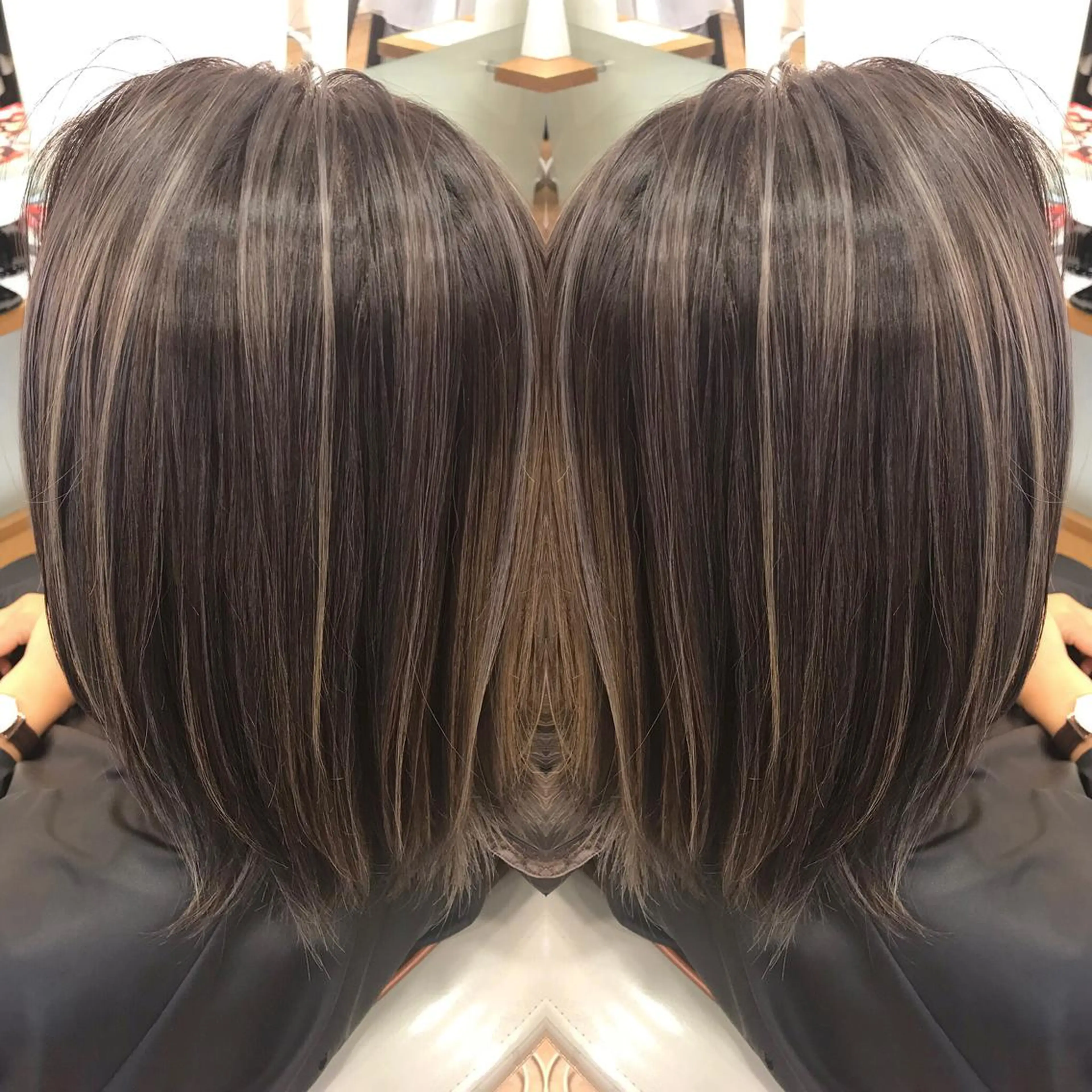 ミディアム カラー ハイライトカラー ハイライト ヘアメディカルサロン銀座premium所属・✨髪質改善✨三橋 正隆のヘアスタイル