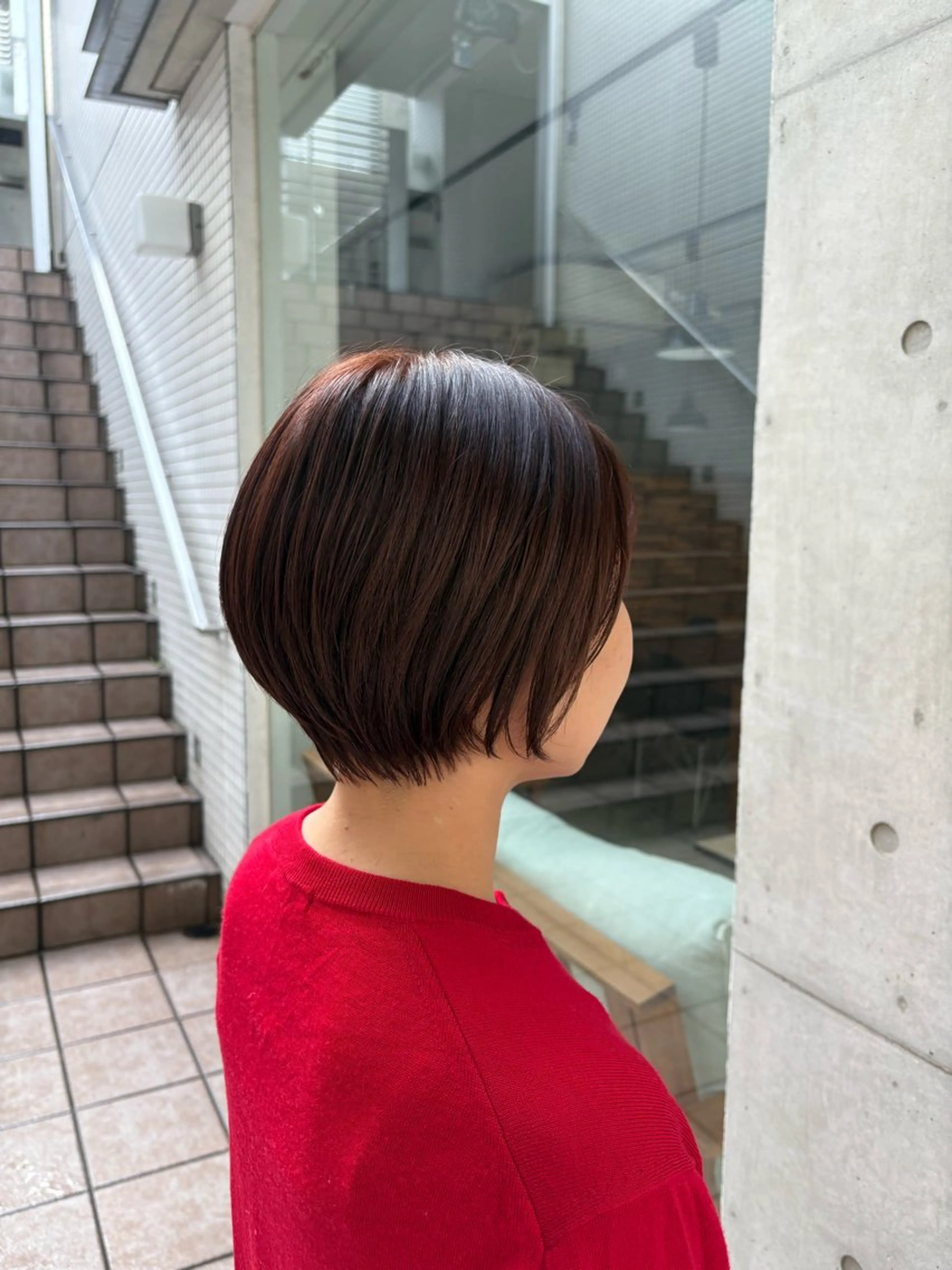 ショート カラー 丸みショート ピンクカラー ショートヘア カット ヘアカラー ニュアンスカラー／ 久住綾香のヘアスタイル