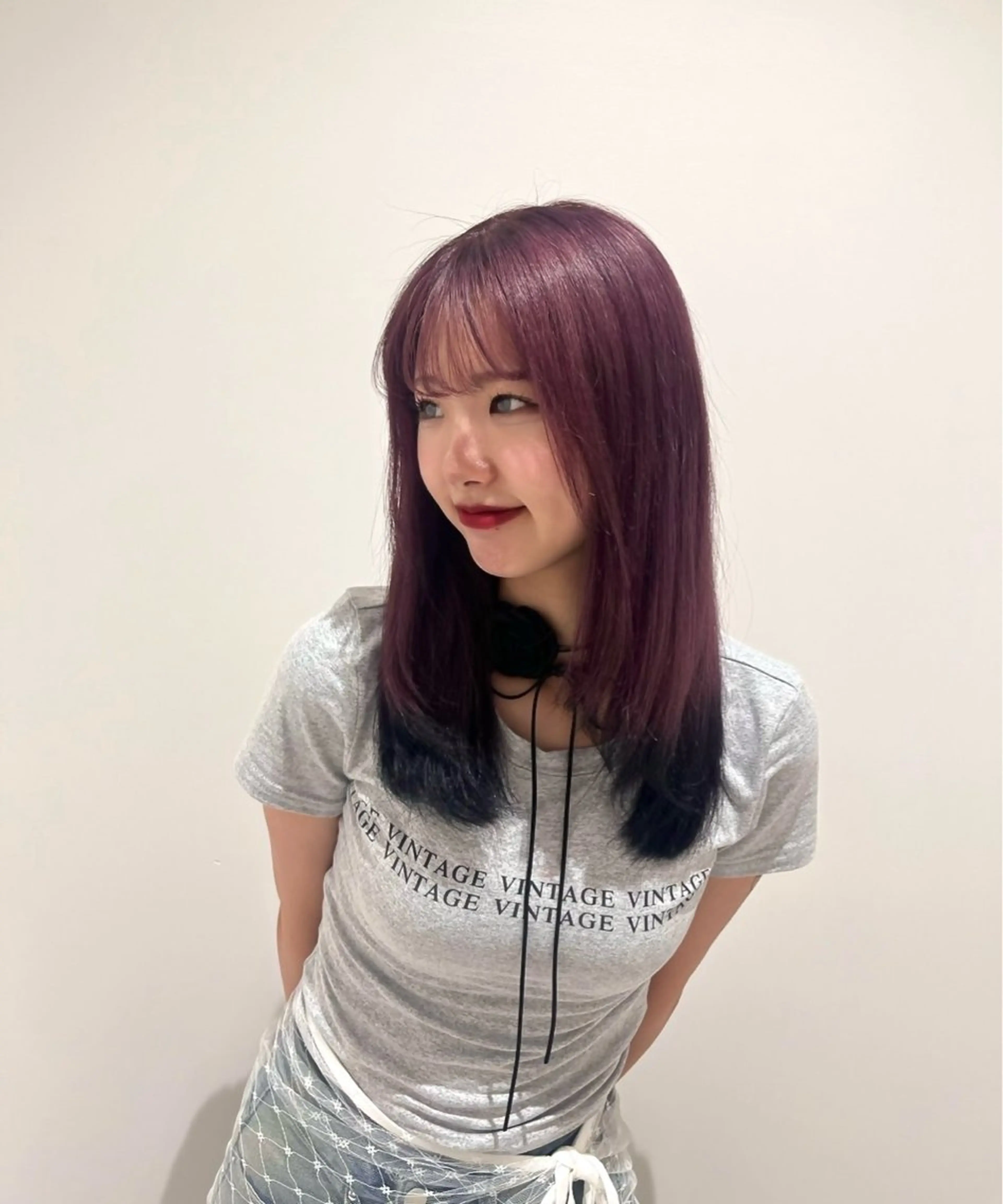 セミロング カラー ヘアカラー 💗暖色/ブリーチ/ レイヤー/横浜/メイのヘアスタイル