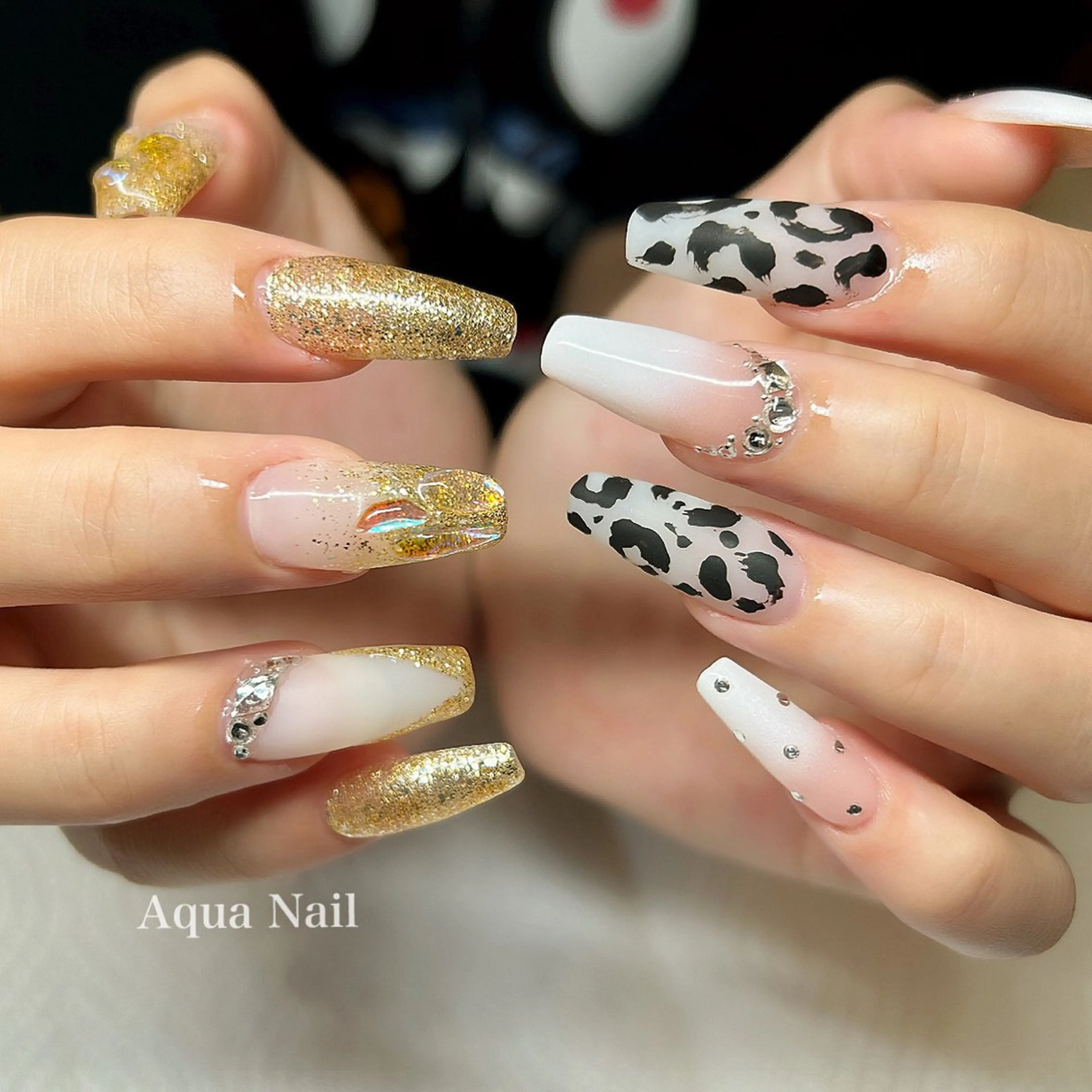 ネイル ストーンネイル ハンドネイル AQUA NAIL所属・AQUA NAILのネイルデザイン